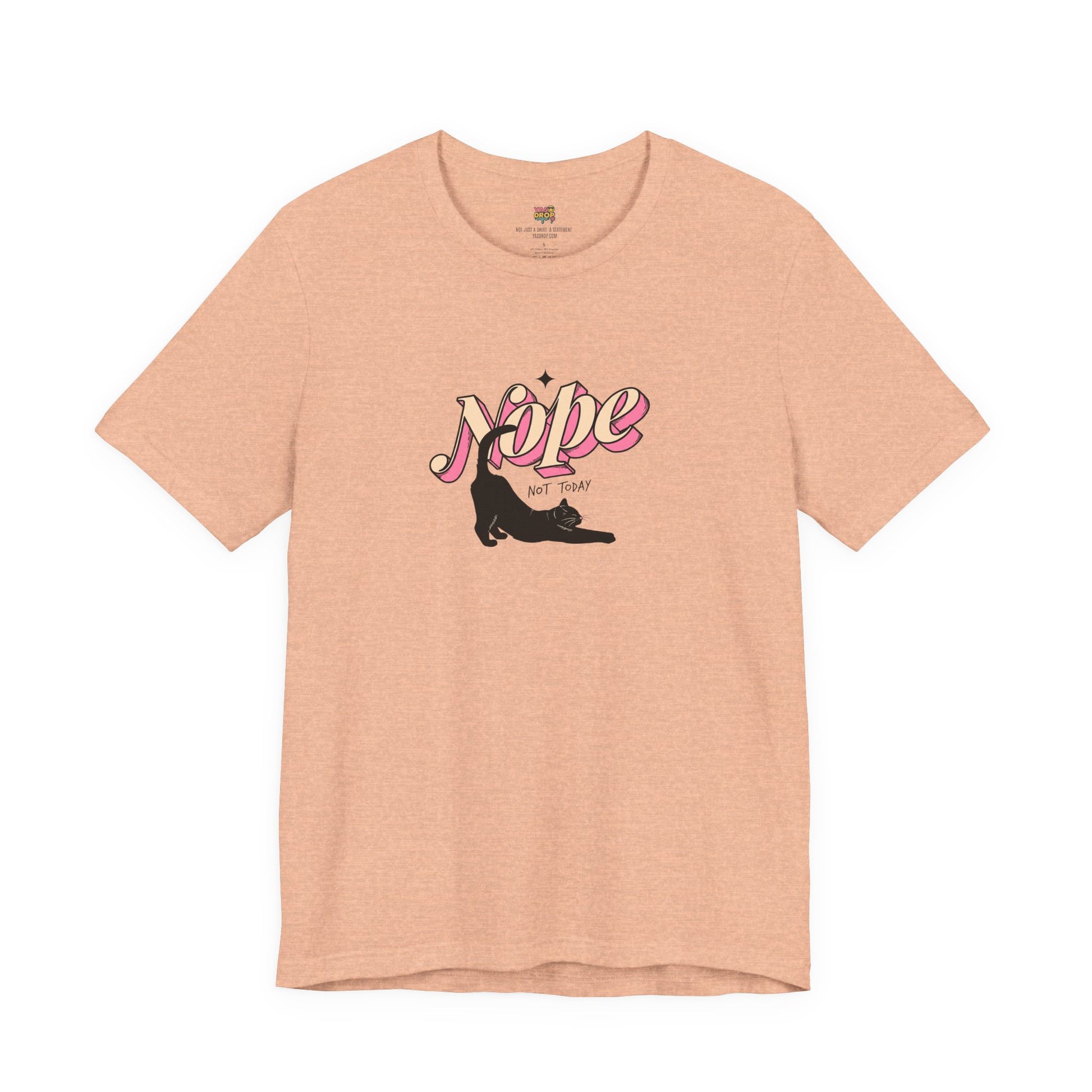 "Nope Not Today" Retro Typography Cat Tee – Y2K Streetwear Graphic Shirt