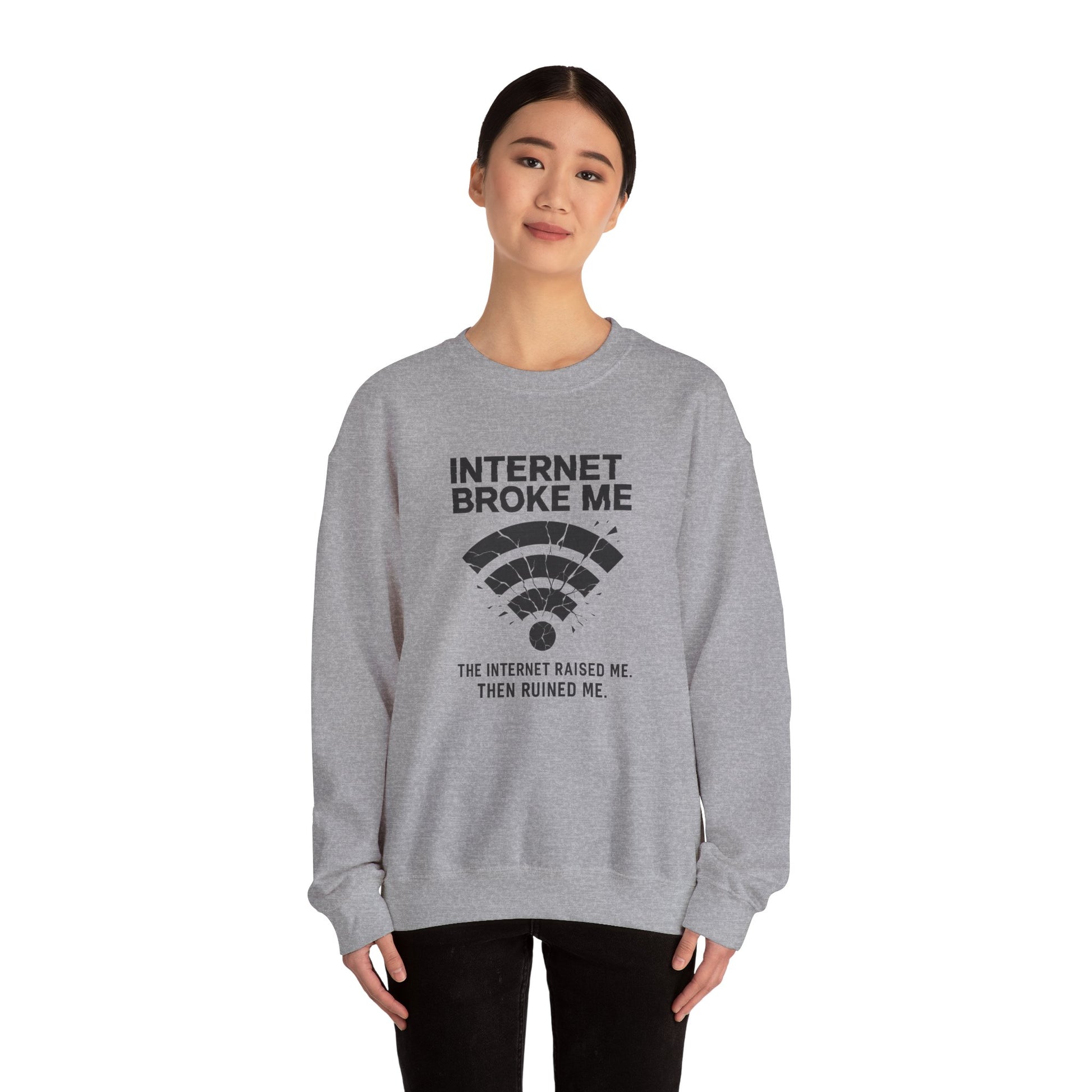 Internet Broke Me Sweatshirt - Wi-Fi Crash Glitchcore Streetwear