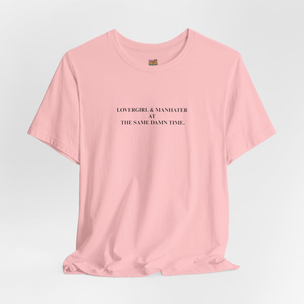 "Lovergirl & Manhater" Ironic Minimalist Graphic Tee