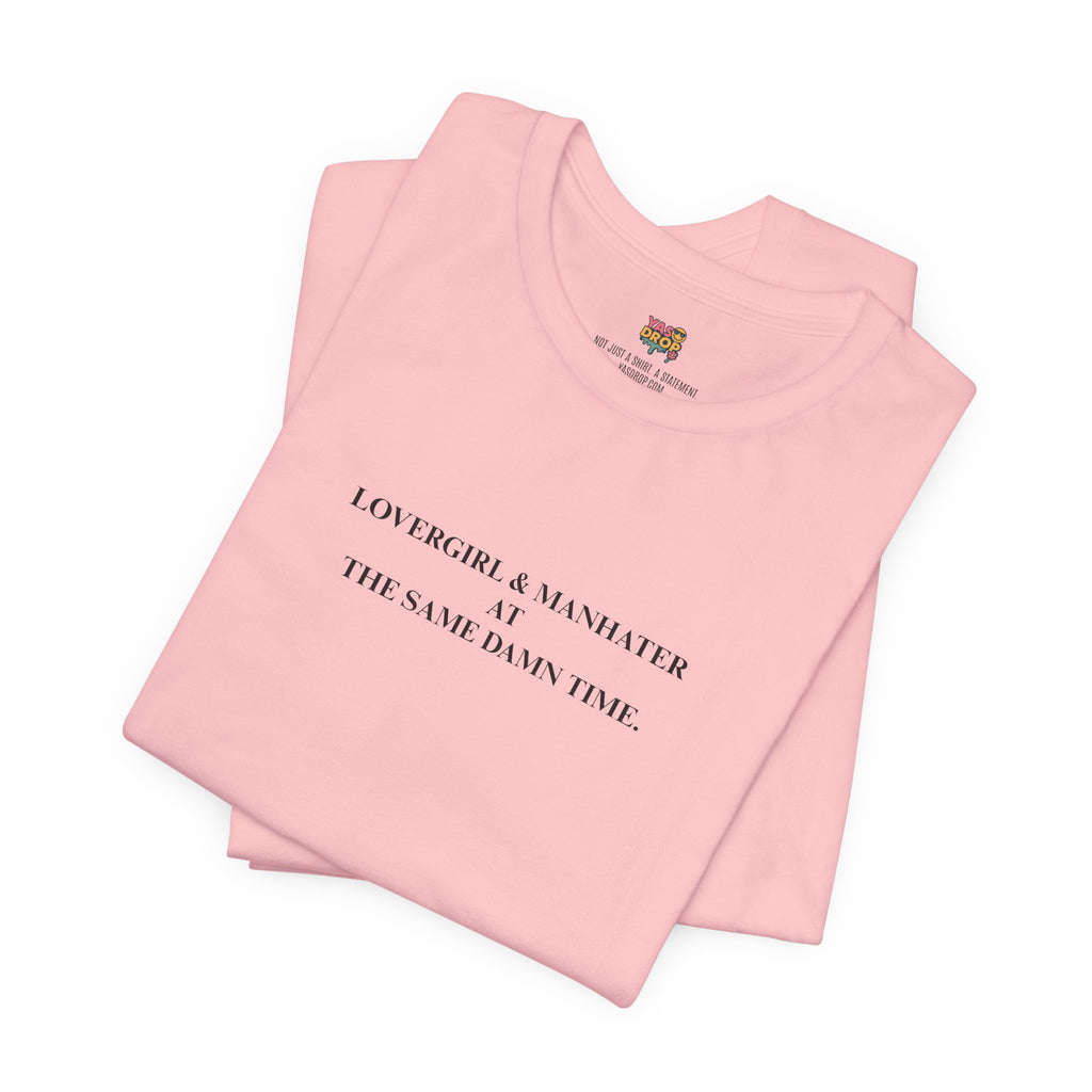 "Lovergirl & Manhater" Ironic Minimalist Graphic Tee