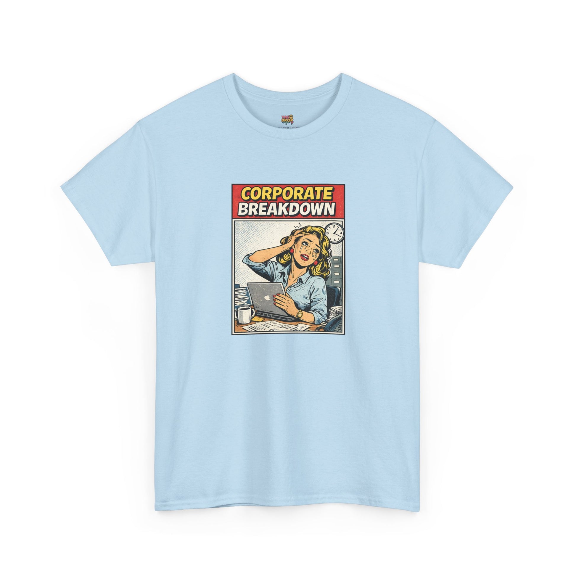 Corporate Breakdown Tee – Retro Office Meme T-Shirt (9–5 Burnout Graphic Shirt)
