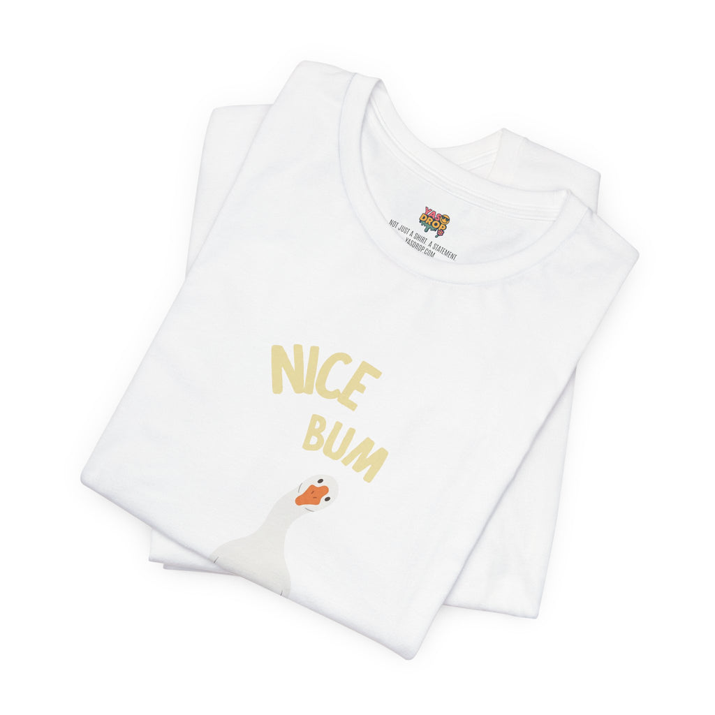 "Nice Bum" Silly Goose Graphic Tee – Ironic Minimalist Streetwear