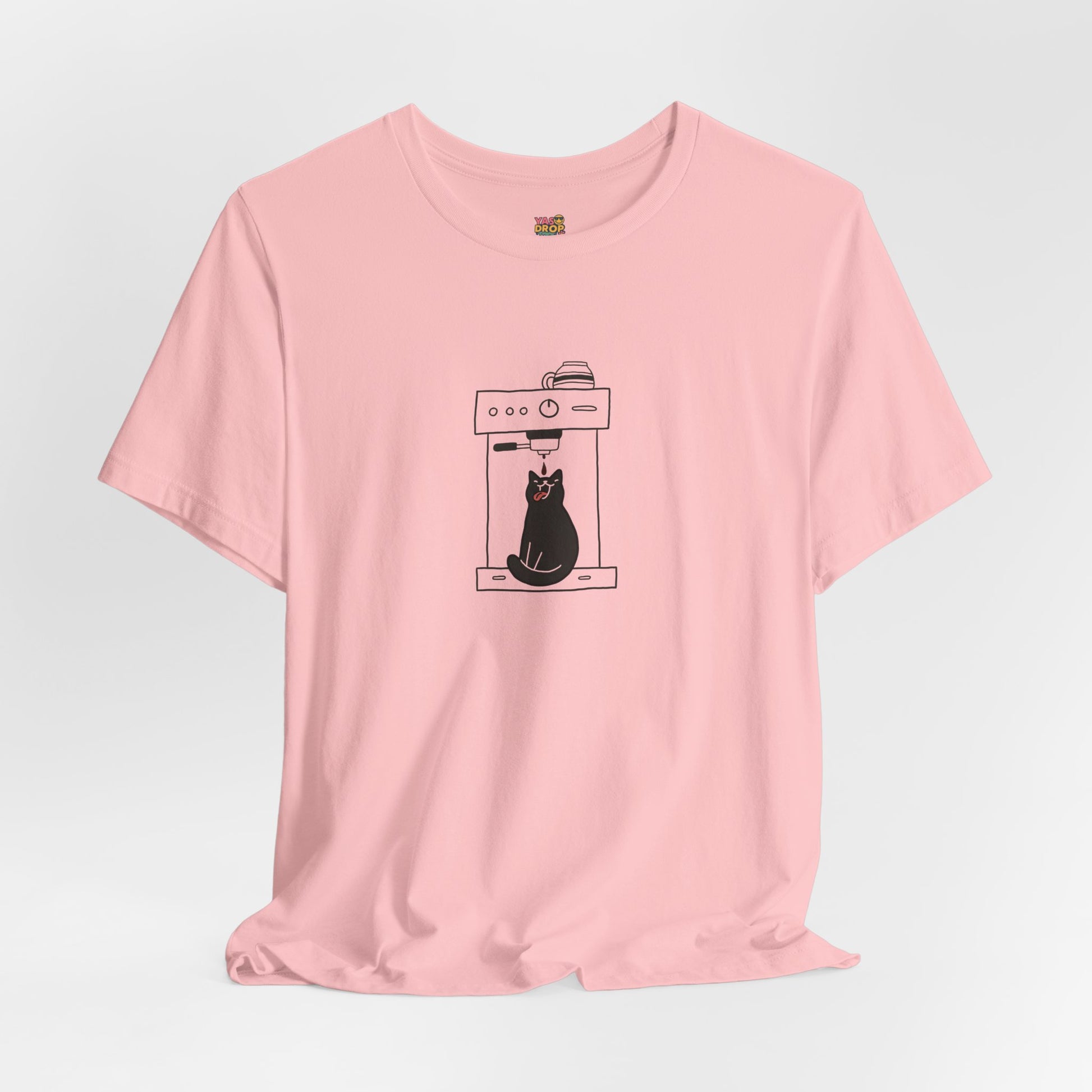 Espresso Cat Graphic Tee – Ironic Minimalist Coffee Streetwear