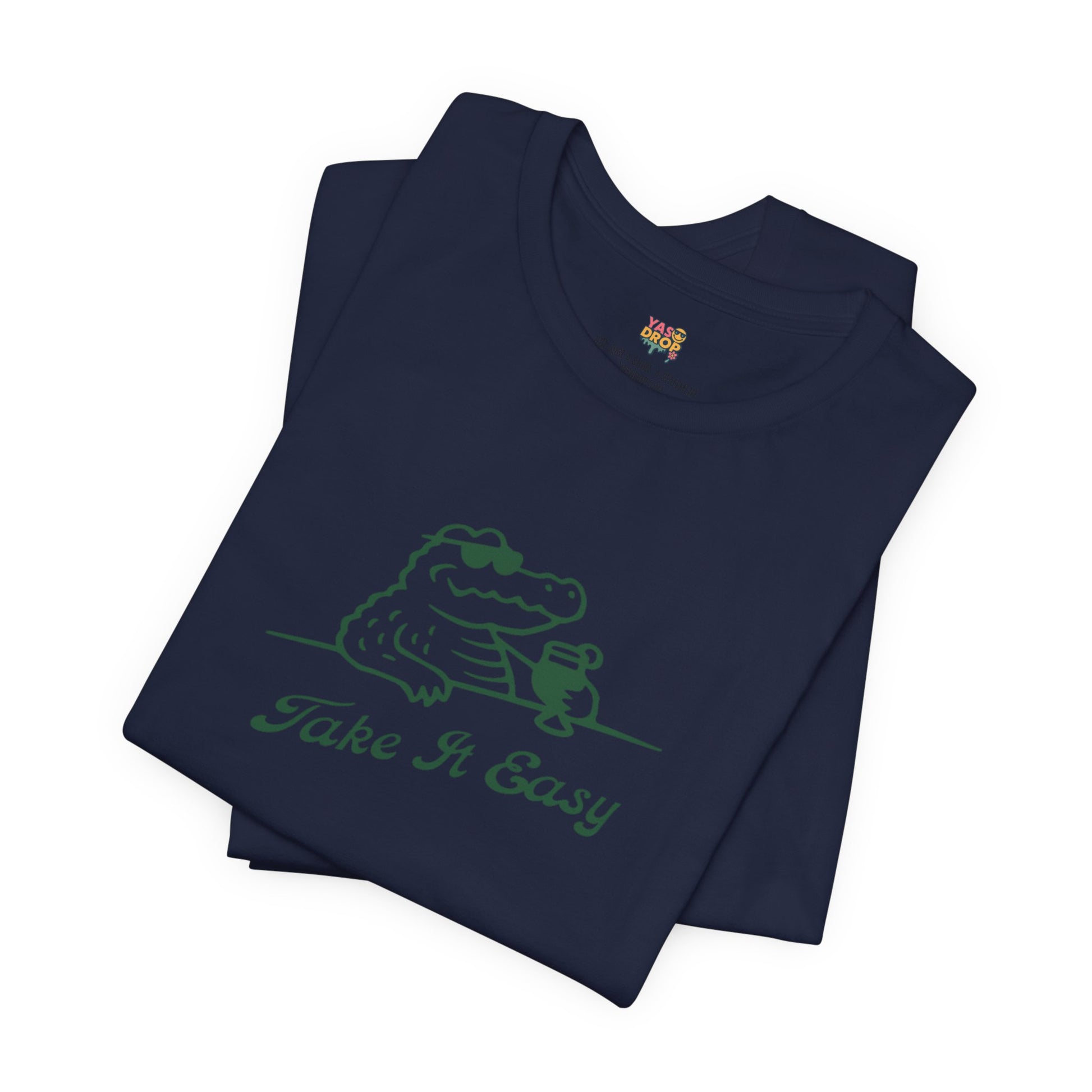 Take It Easy Crocodile Graphic Tee - Retro Aesthetic Vintage White Streetwear Shirt