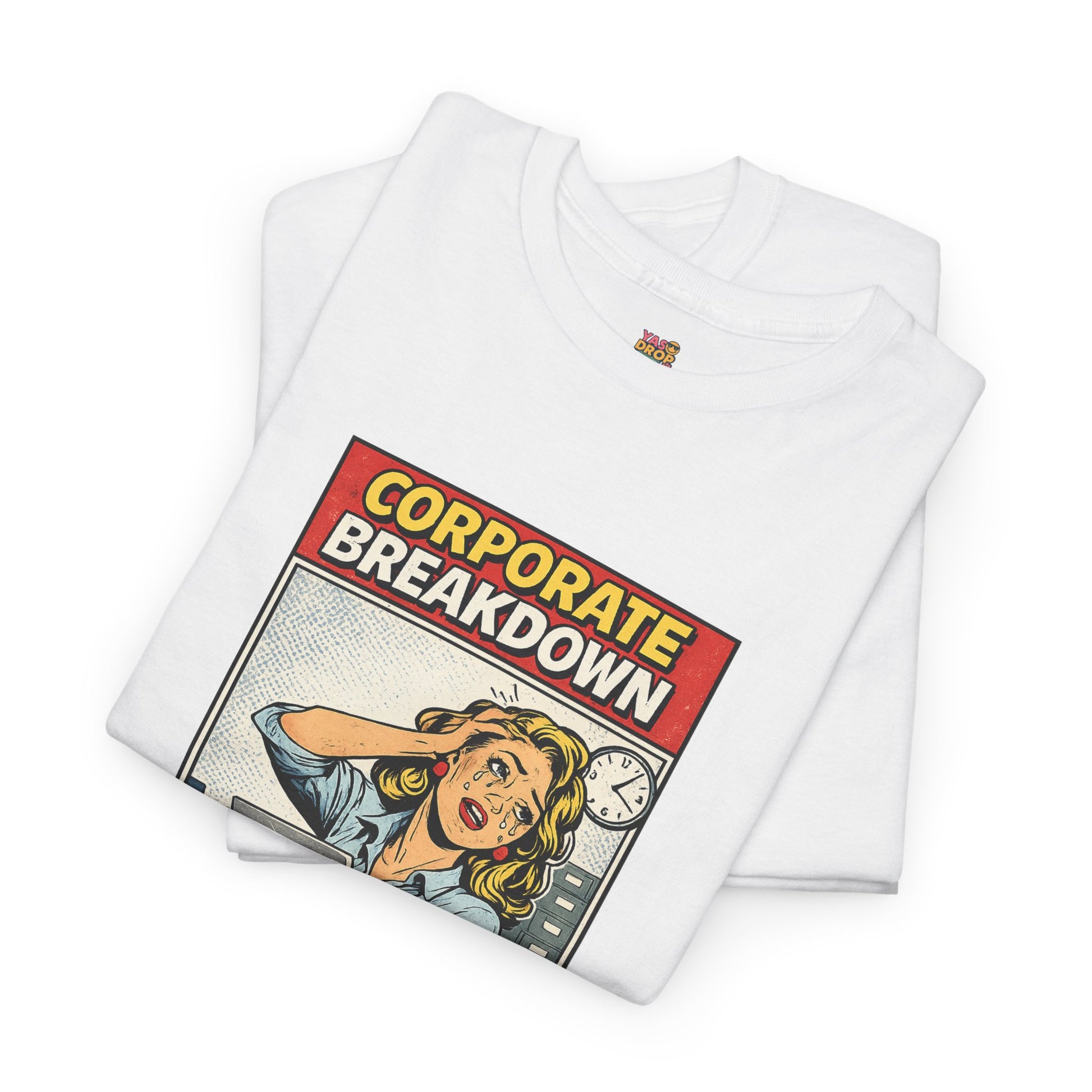 Corporate Breakdown Tee – Retro Office Meme T-Shirt (9–5 Burnout Graphic Shirt)