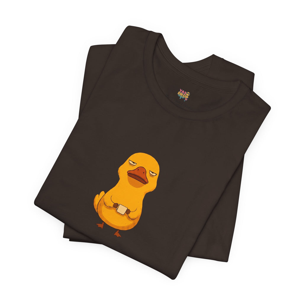 Unamused Coffee Duck Graphic Tee – Ironic Minimalist Streetwear