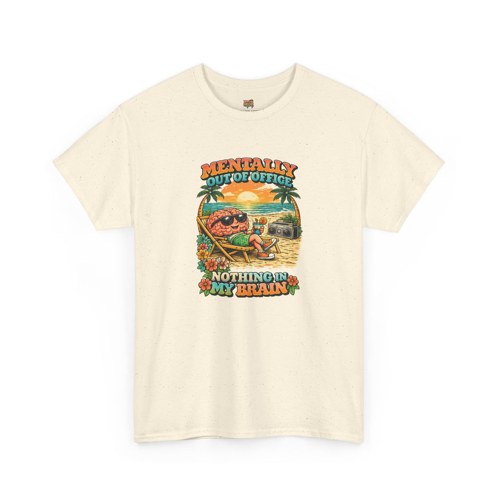 "Mentally Out of Office" Retro Brain Graphic Tee - Sarcastic Vacation T-Shirt