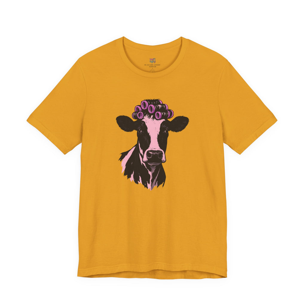 "In My Lane" Cow in Rollers Graphic Tee – Aesthetic Ironic Minimalist Streetwear