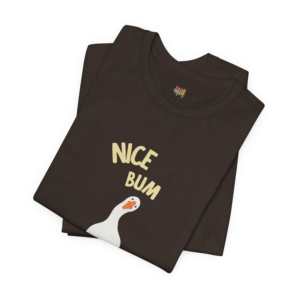 "Nice Bum" Silly Goose Graphic Tee – Ironic Minimalist Streetwear