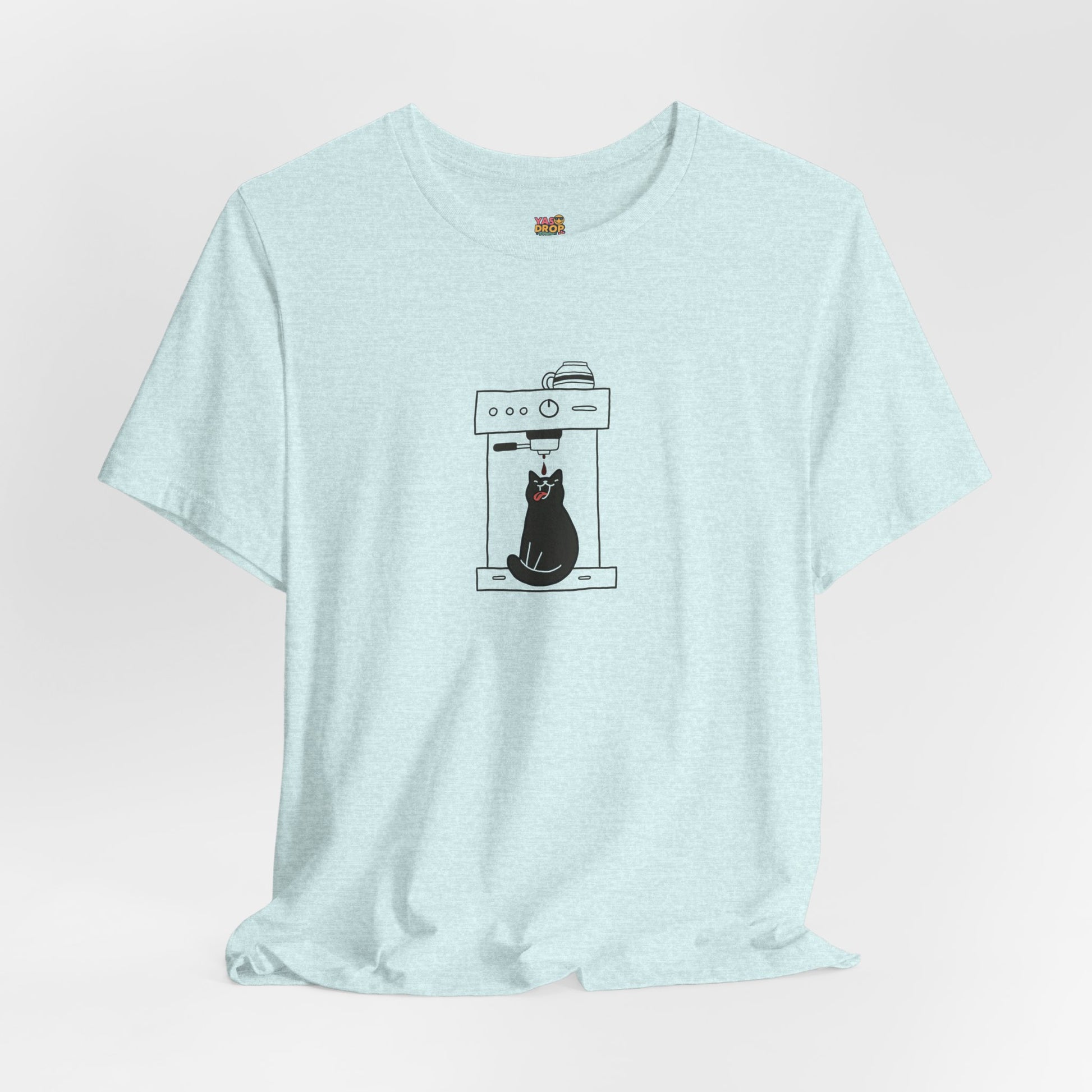 Espresso Cat Graphic Tee – Ironic Minimalist Coffee Streetwear