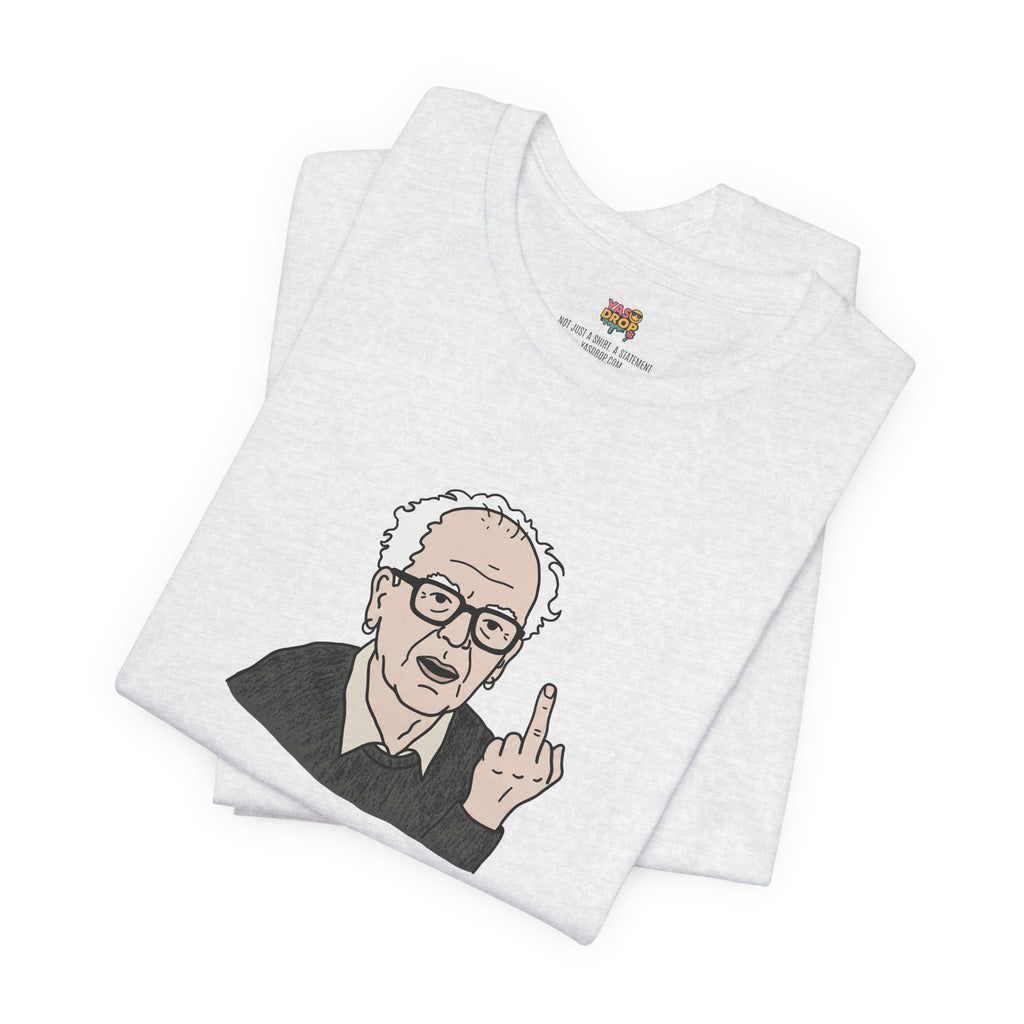 Grumpy Old Man Middle Finger Graphic Tee – Ironic Minimalist Aesthetic Streetwear T-Shirt