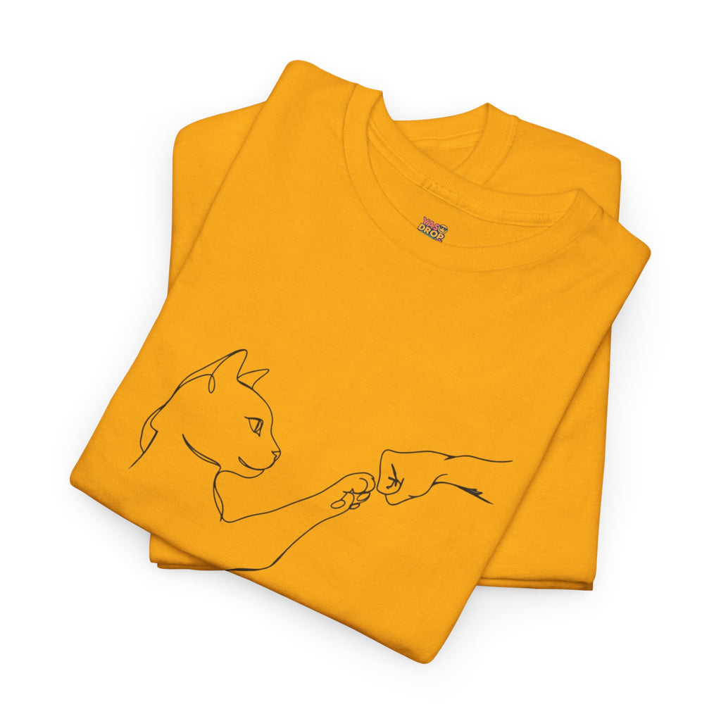 Paw Bump Bond: Minimalist Cat & Human Connection Art Tee