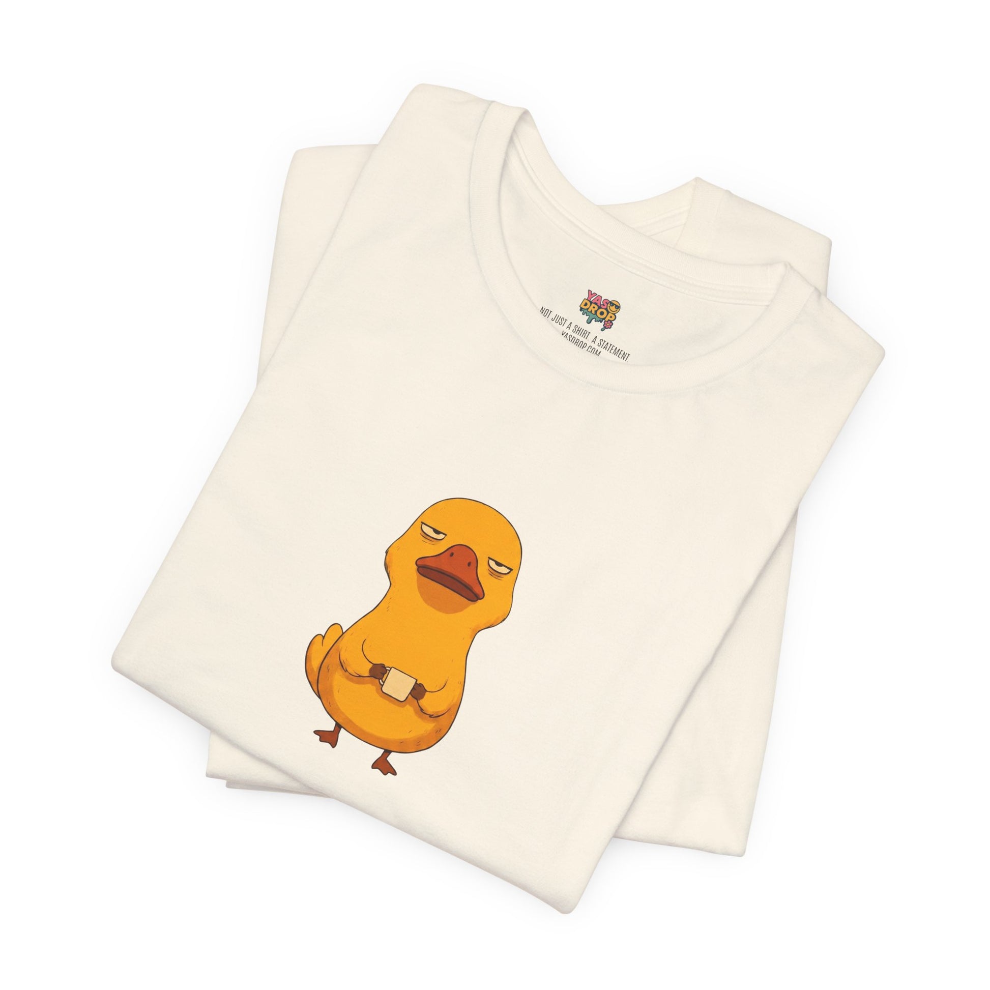 Unamused Coffee Duck Graphic Tee – Ironic Minimalist Streetwear