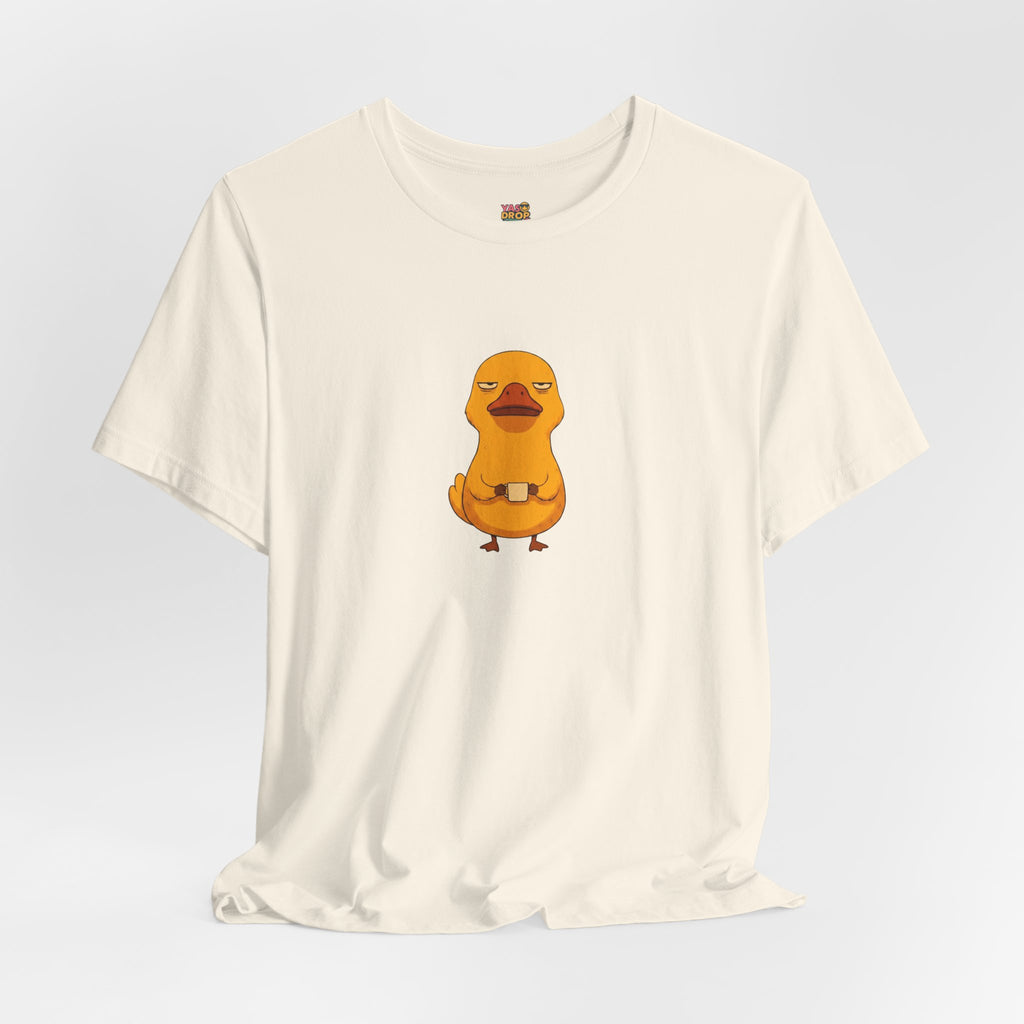 Unamused Coffee Duck Graphic Tee – Ironic Minimalist Streetwear
