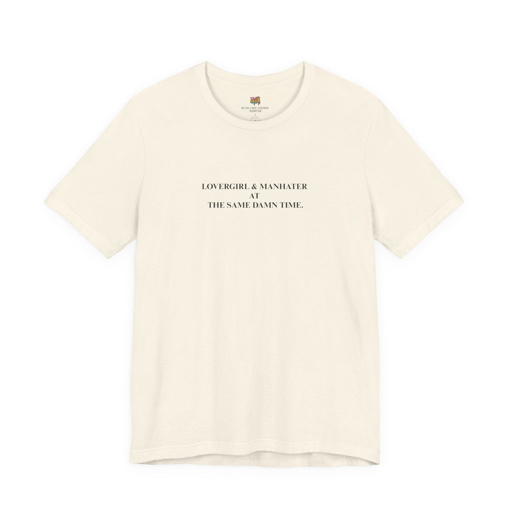 "Lovergirl & Manhater" Ironic Minimalist Graphic Tee