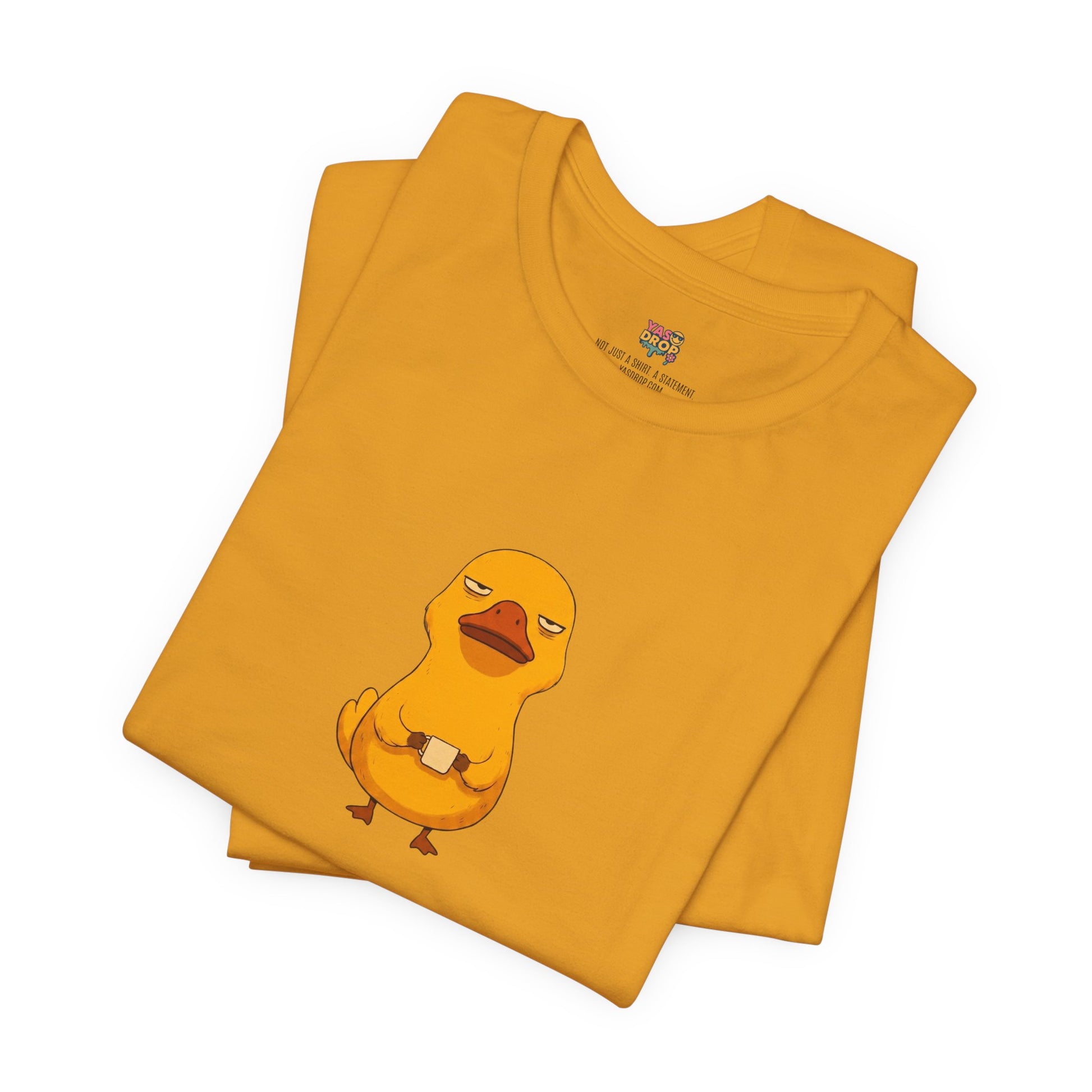 Unamused Coffee Duck Graphic Tee – Ironic Minimalist Streetwear