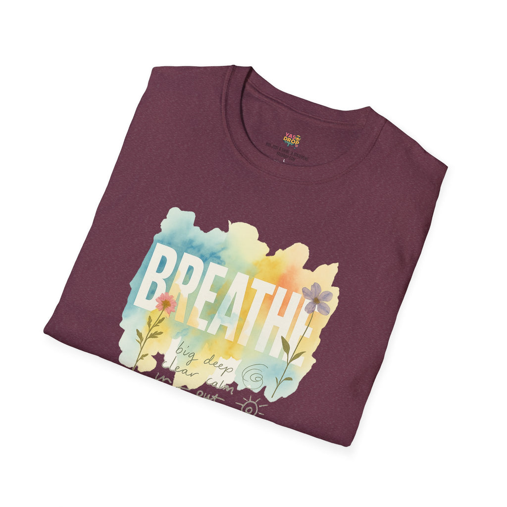 BREATHE – Mixed Media Watercolor Art Tee