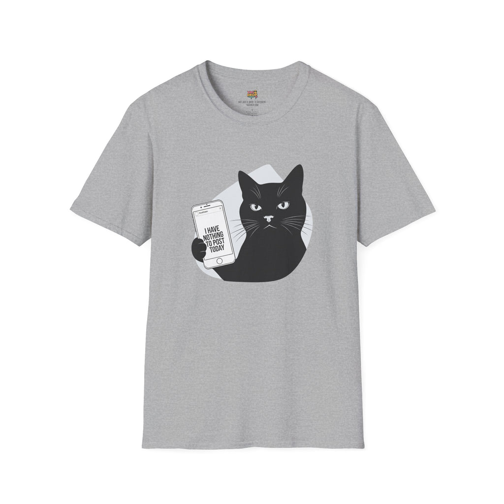 Social Media Struggles Cat T-Shirt | "I Have Nothing to Post Today" Tee