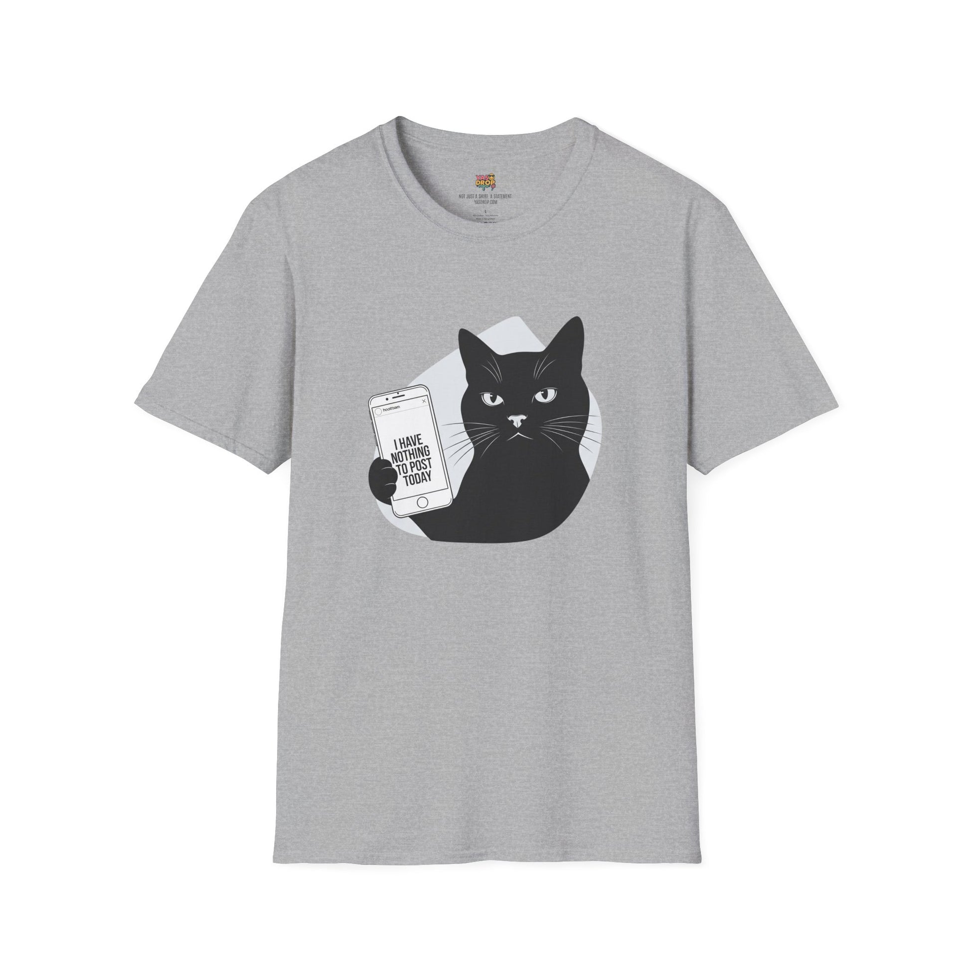 Social Media Struggles Cat T-Shirt | "I Have Nothing to Post Today" Tee