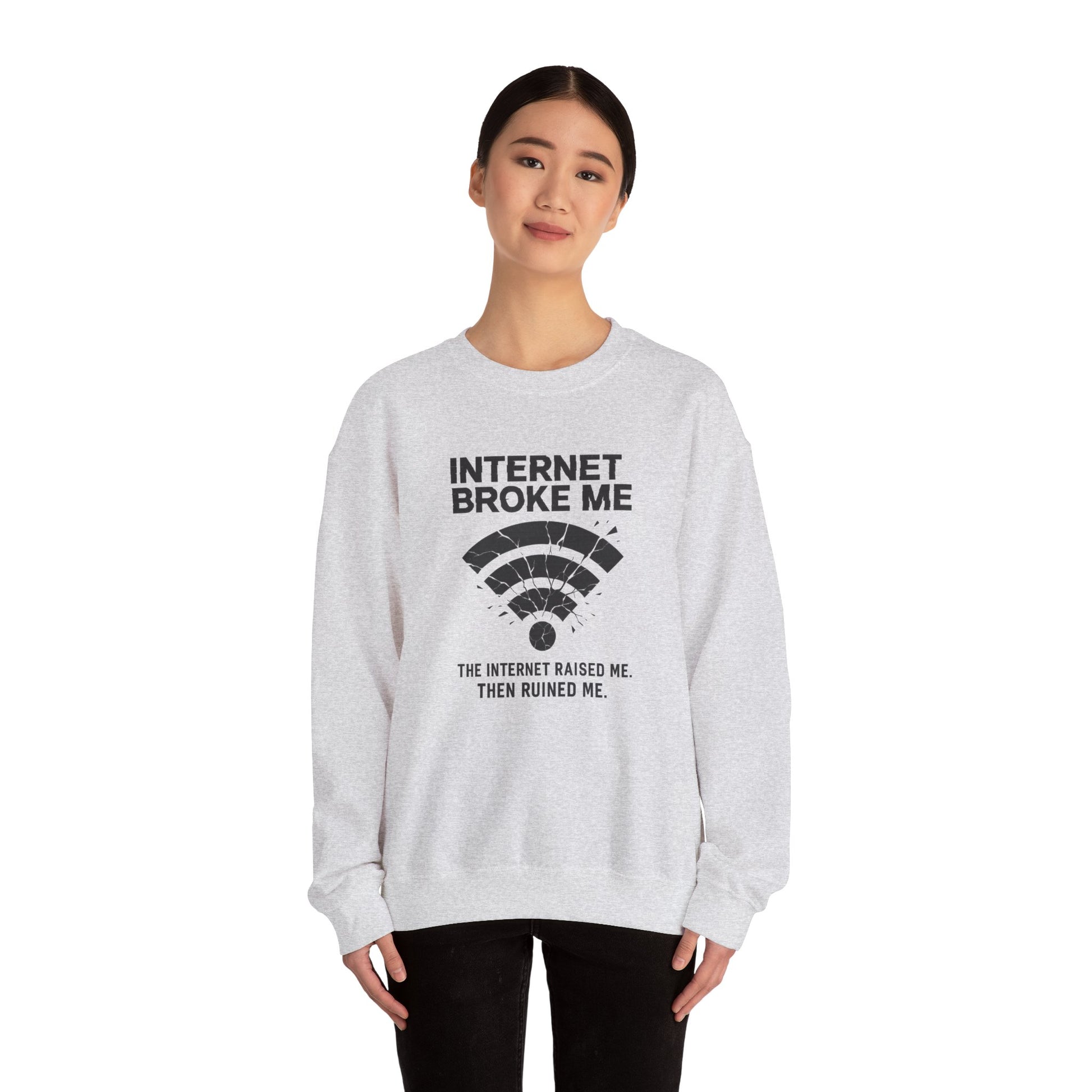 Internet Broke Me Sweatshirt - Wi-Fi Crash Glitchcore Streetwear