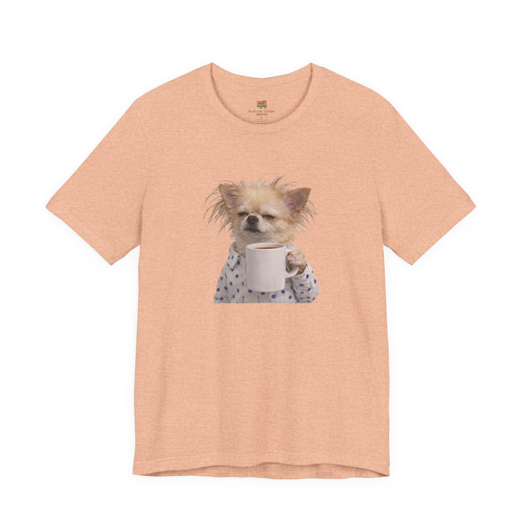 Morning Mood Tired Chihuahua Coffee Graphic T-Shirt