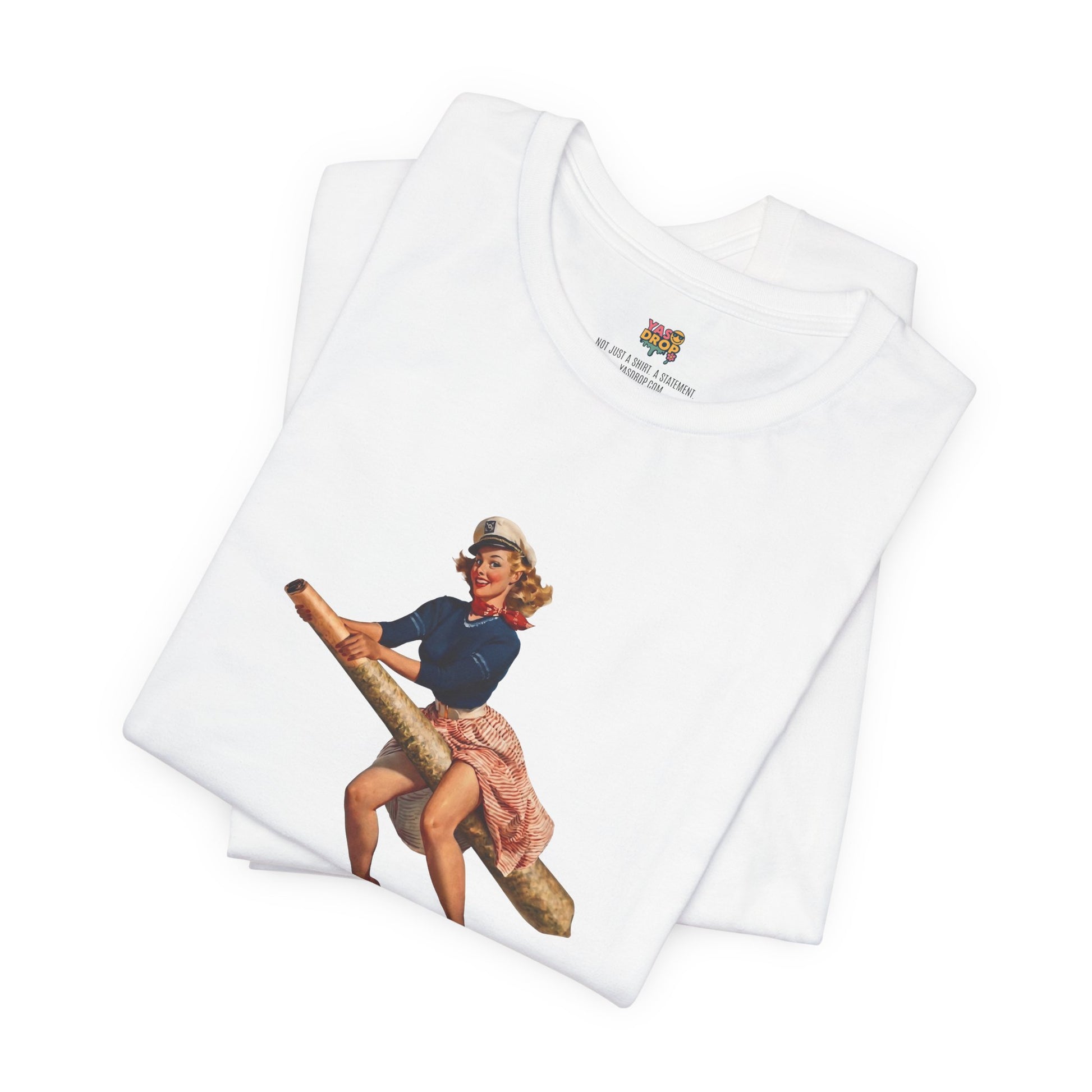 Retro Pin-Up Graphic Tee - Ironic Vintage Streetwear T-Shirt