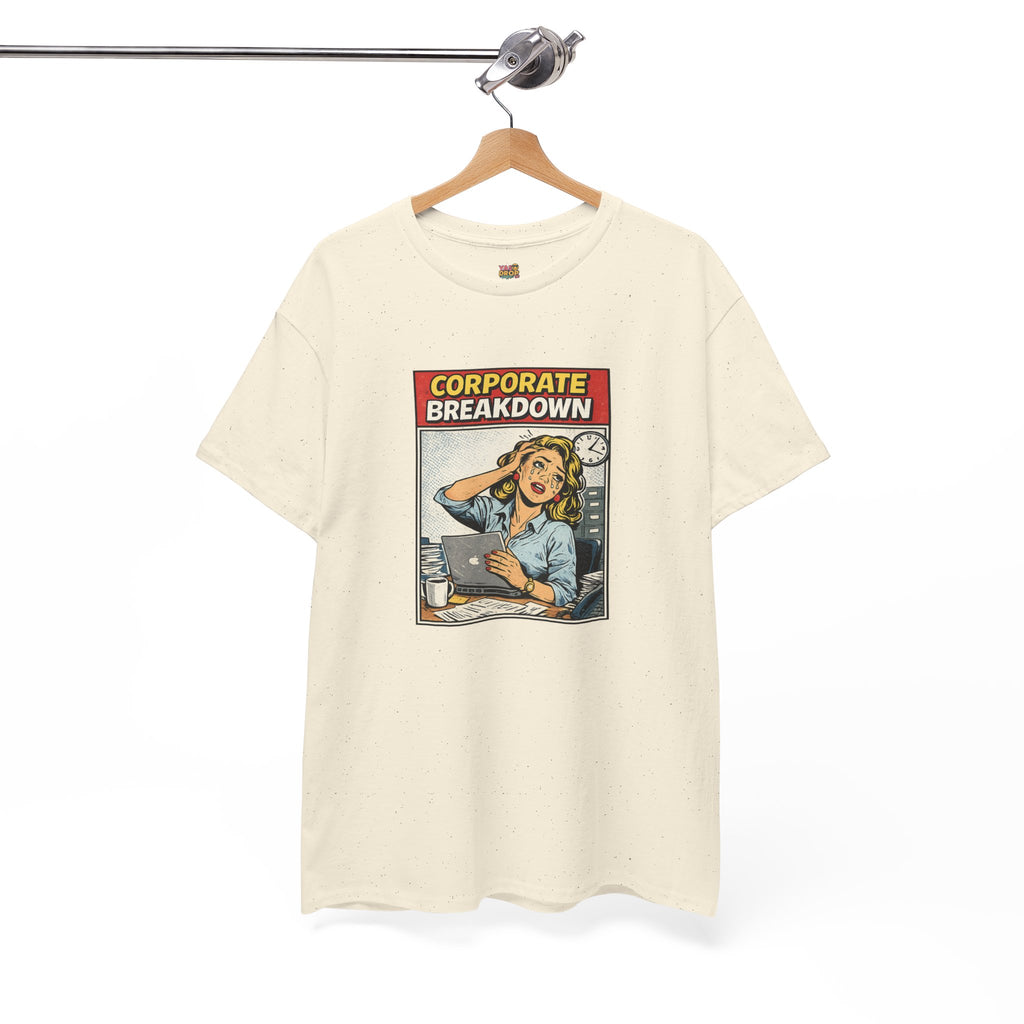 Corporate Breakdown Tee – Retro Office Meme T-Shirt (9–5 Burnout Graphic Shirt)