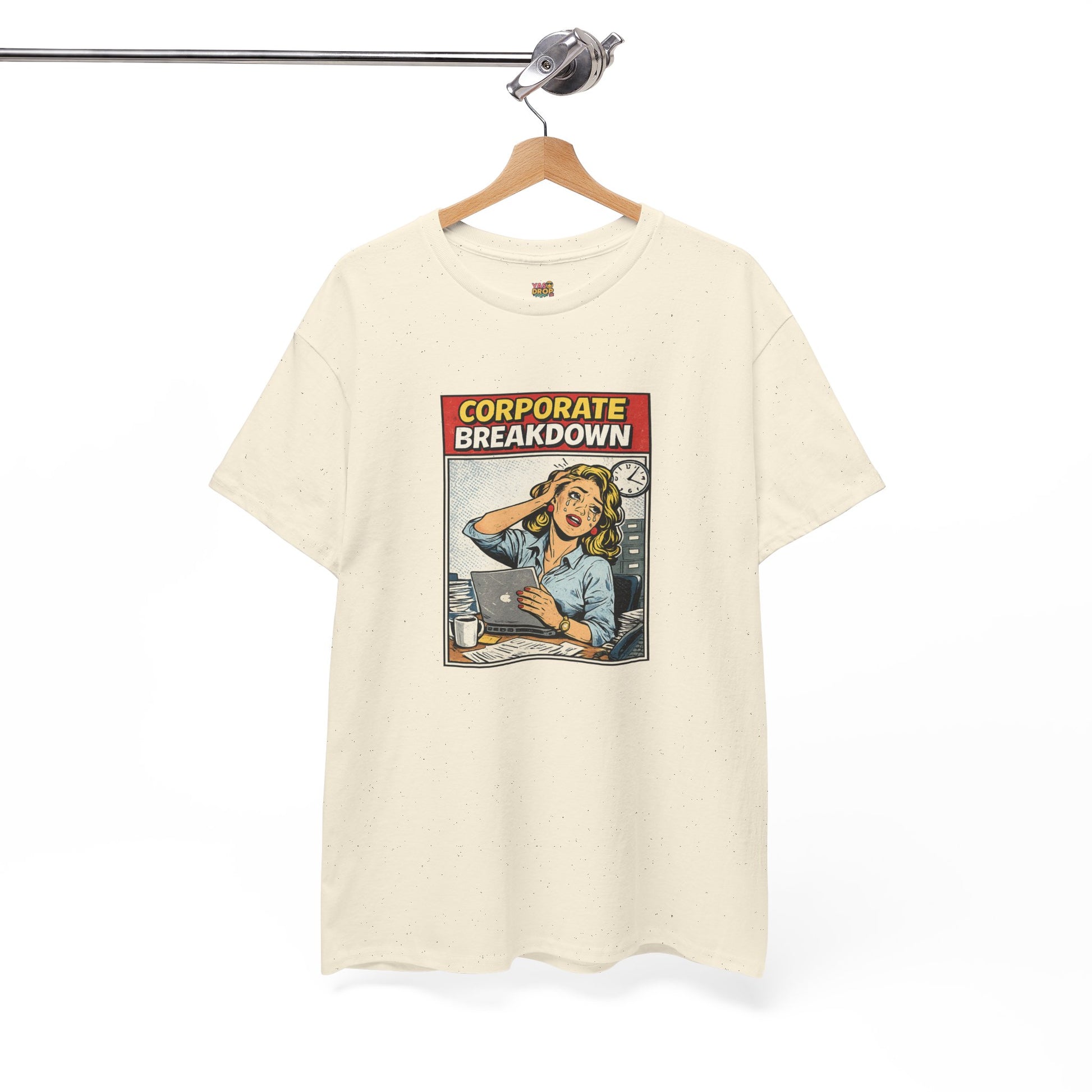 Corporate Breakdown Tee – Retro Office Meme T-Shirt (9–5 Burnout Graphic Shirt)