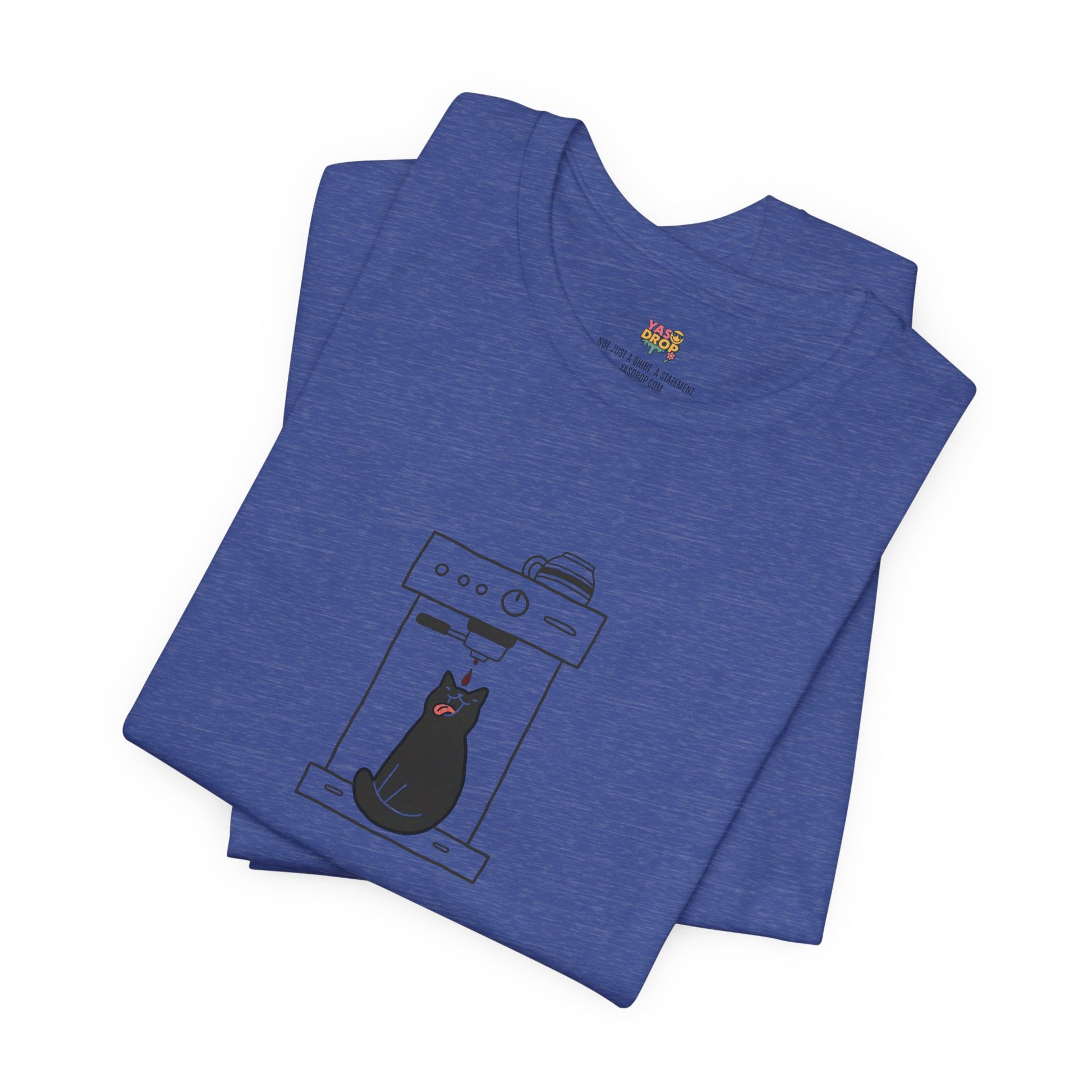 Espresso Cat Graphic Tee – Ironic Minimalist Coffee Streetwear