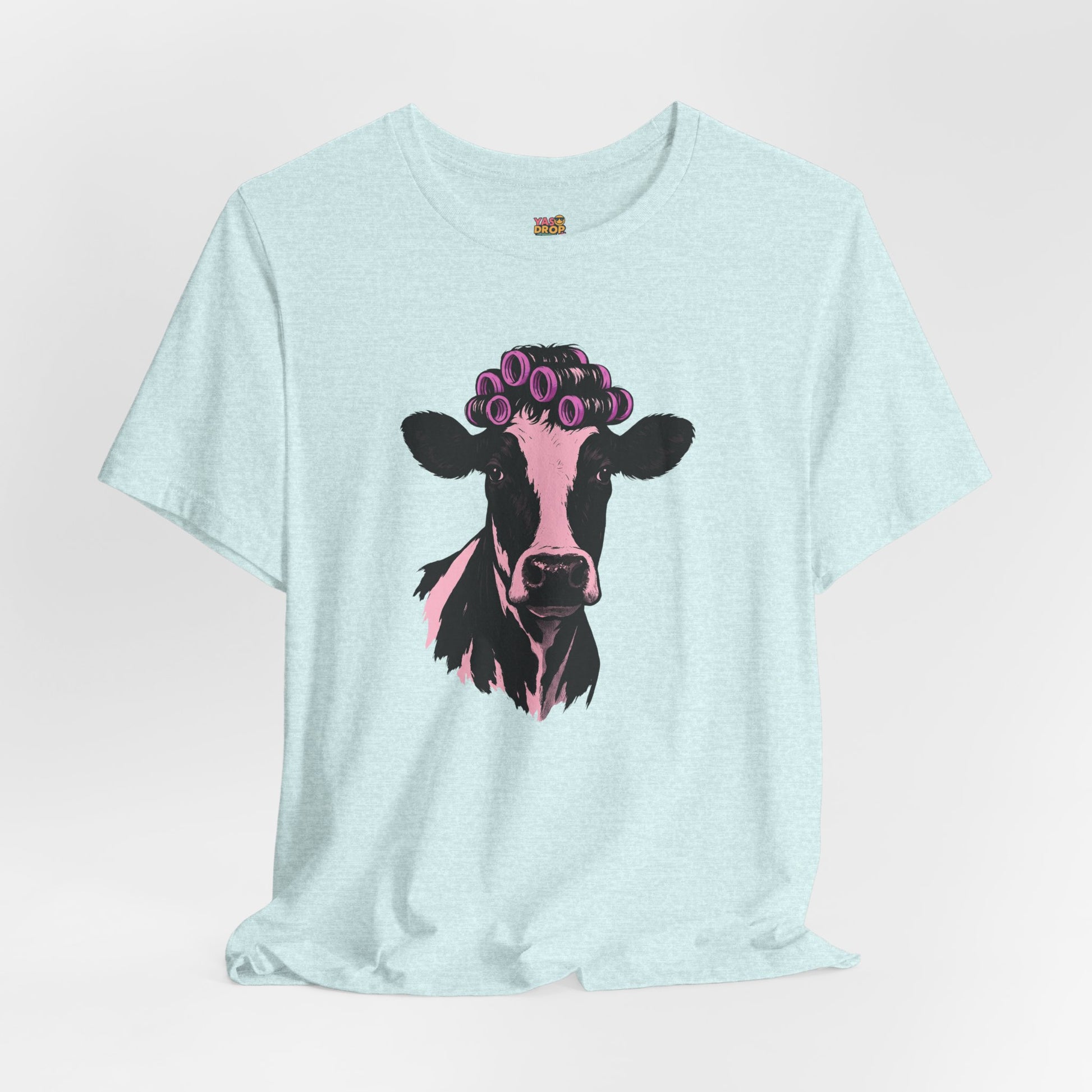 "In My Lane" Cow in Rollers Graphic Tee – Aesthetic Ironic Minimalist Streetwear