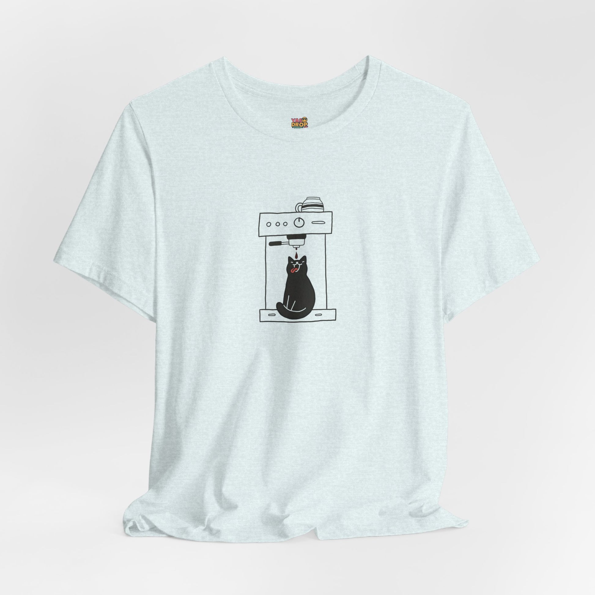 Espresso Cat Graphic Tee – Ironic Minimalist Coffee Streetwear