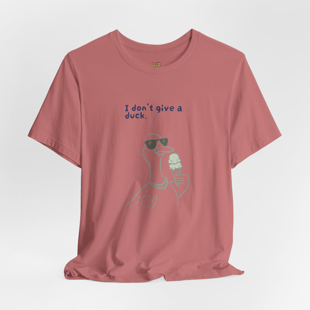 I Don't Give A Duck Graphic Tee – Ironic Minimalist Streetwear T-Shirt
