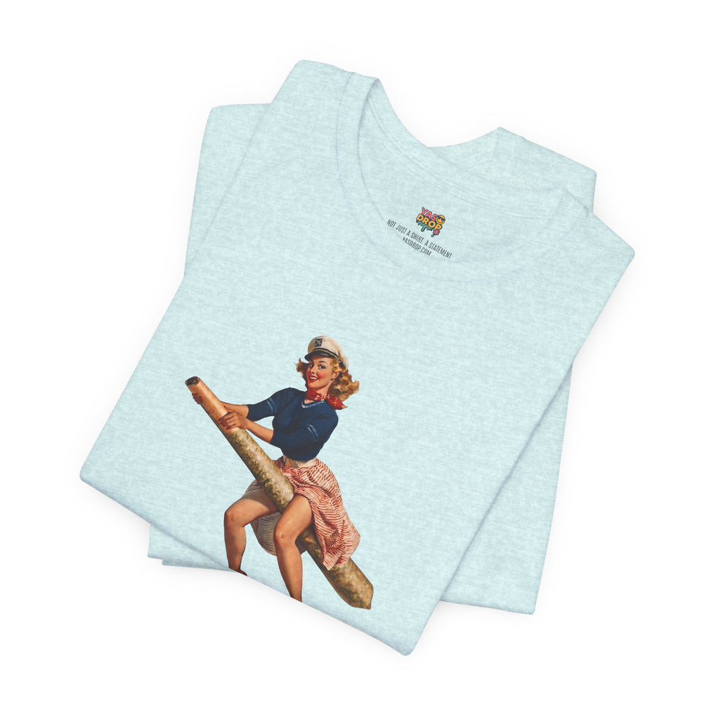 Retro Pin-Up Graphic Tee - Ironic Vintage Streetwear T-Shirt
