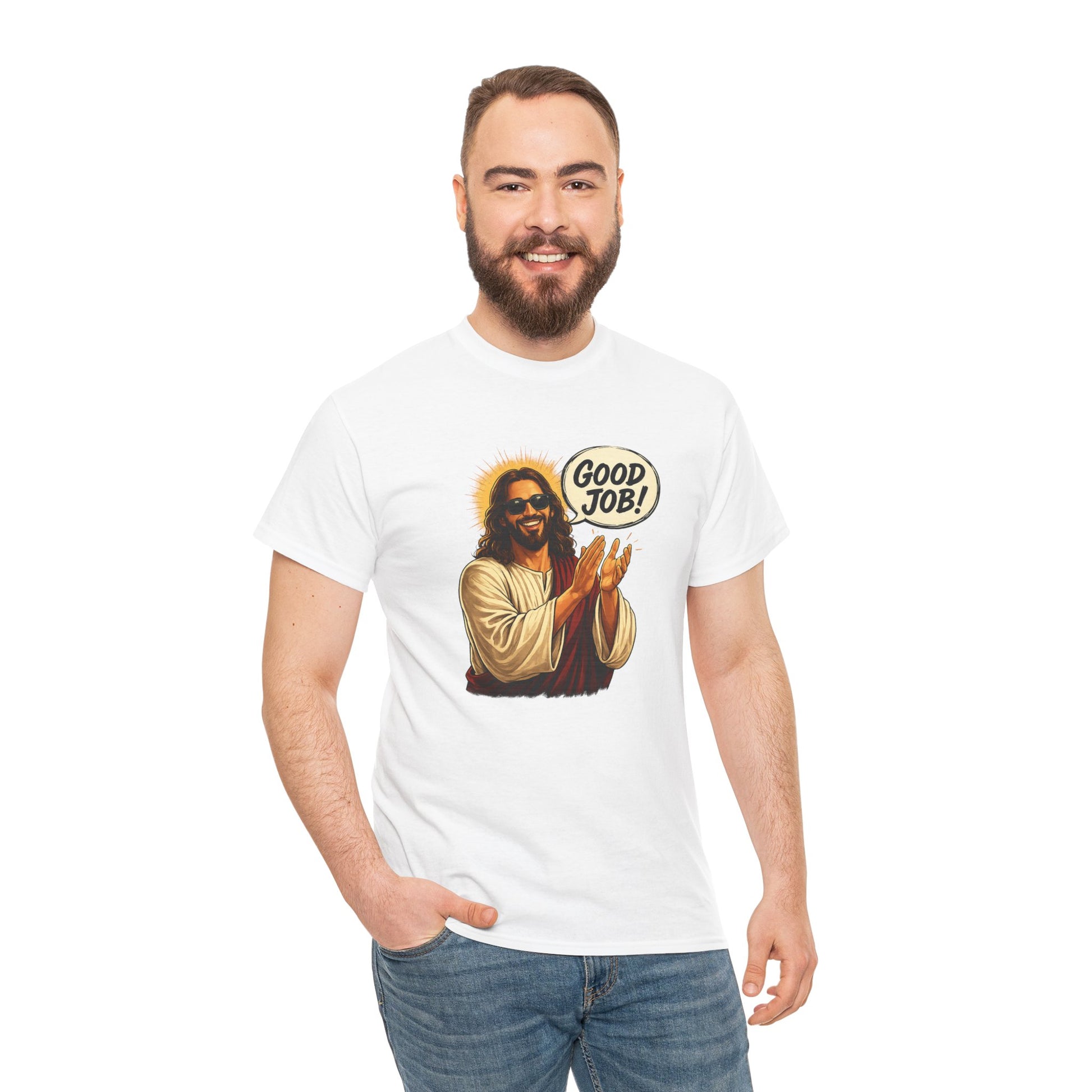 The "Good Job" Savior Graphic Tee – Ironic Streetwear / Retro Aesthetic Unisex Shirt