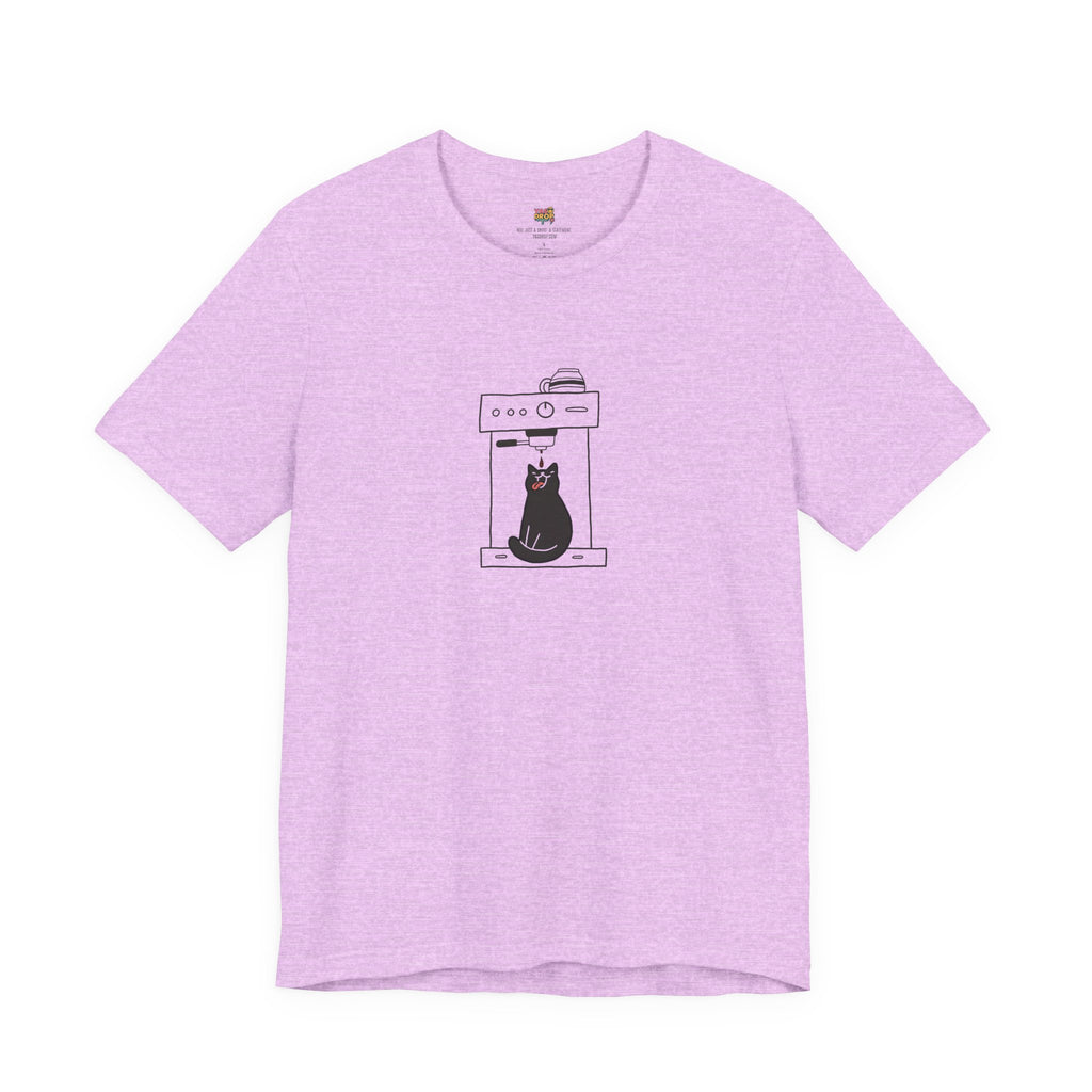 Espresso Cat Graphic Tee – Ironic Minimalist Coffee Streetwear