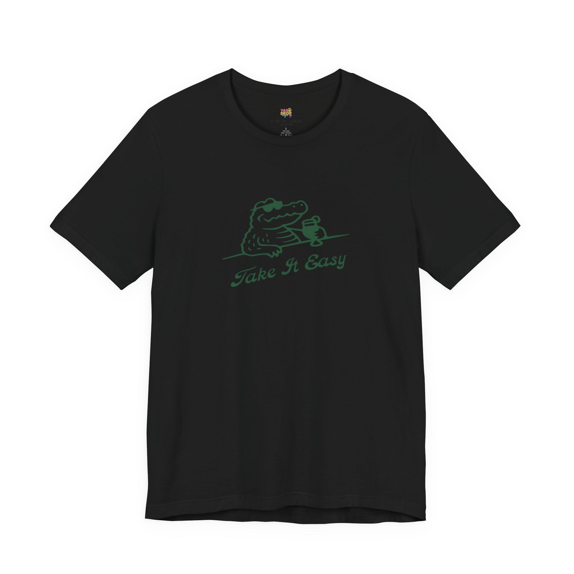 Take It Easy Crocodile Graphic Tee - Retro Aesthetic Vintage White Streetwear Shirt
