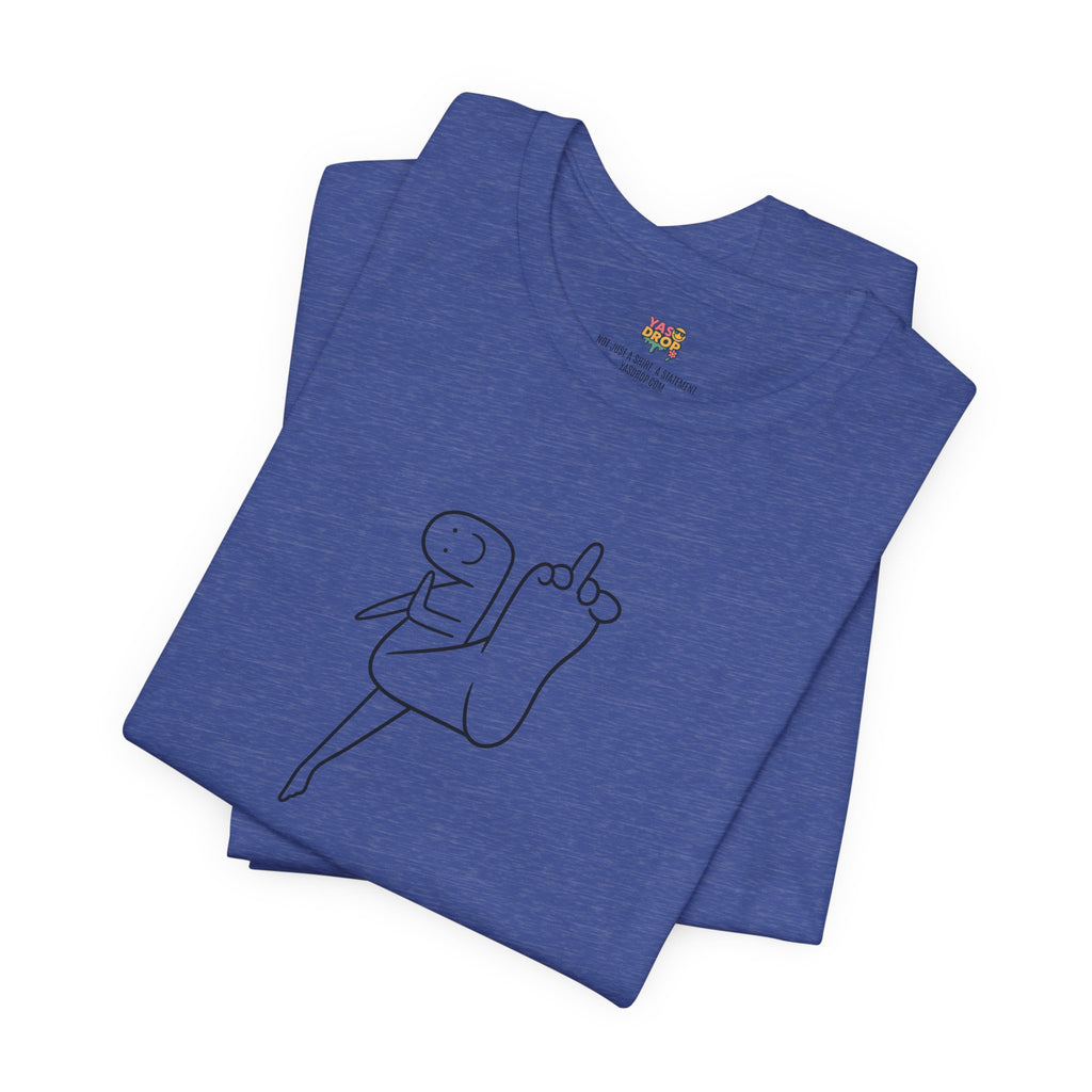 "Mood" Minimalist Graphic Tee – Ironic Middle Finger Doodle Streetwear T-Shirt