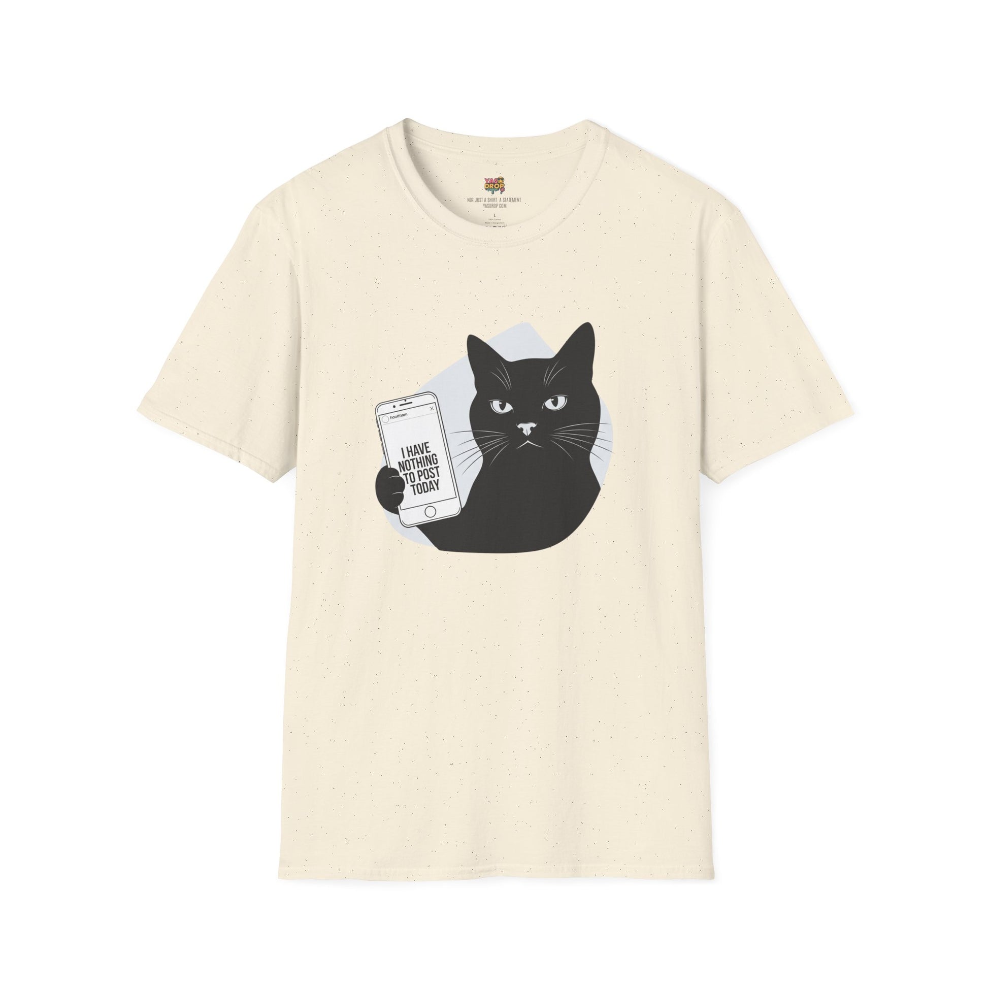 Social Media Struggles Cat T-Shirt | "I Have Nothing to Post Today" Tee