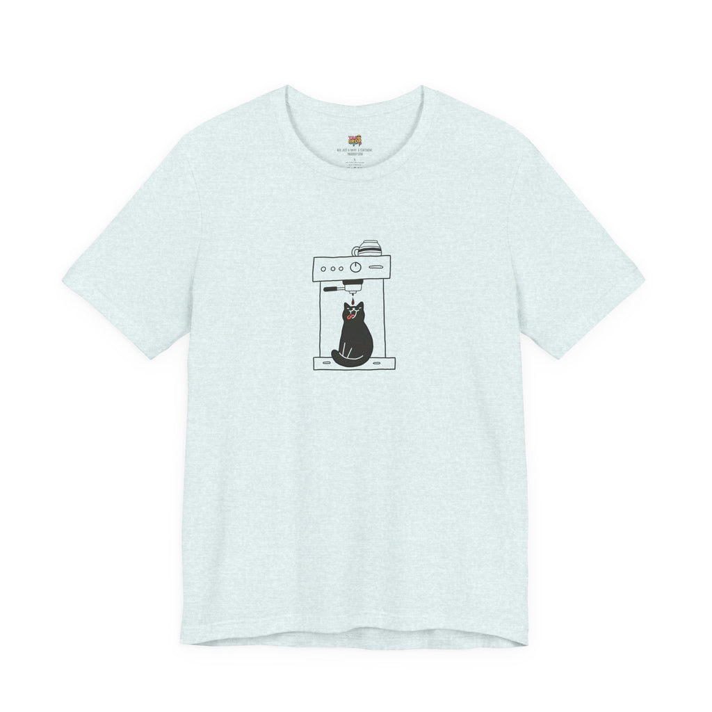 Espresso Cat Graphic Tee – Ironic Minimalist Coffee Streetwear