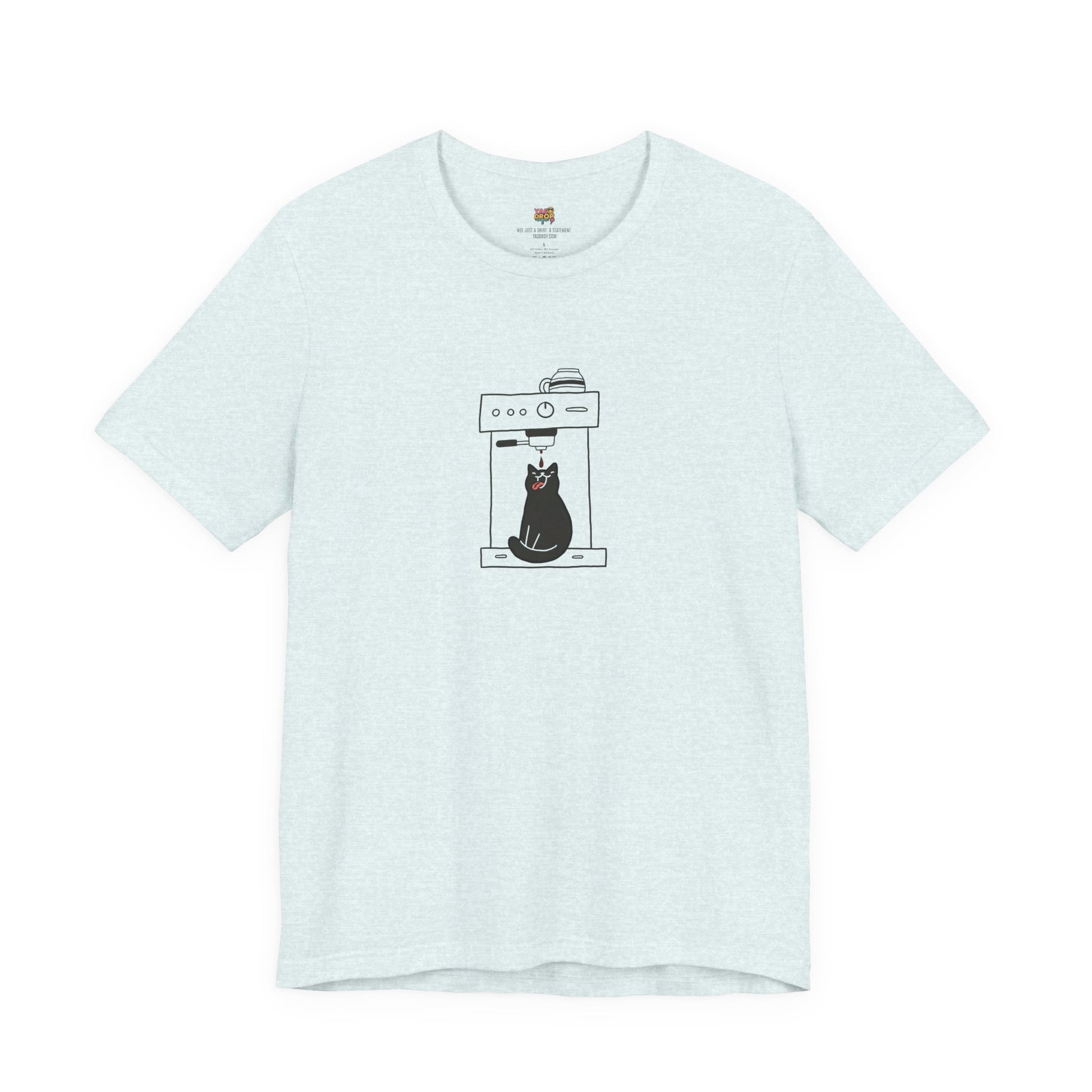 Espresso Cat Graphic Tee – Ironic Minimalist Coffee Streetwear