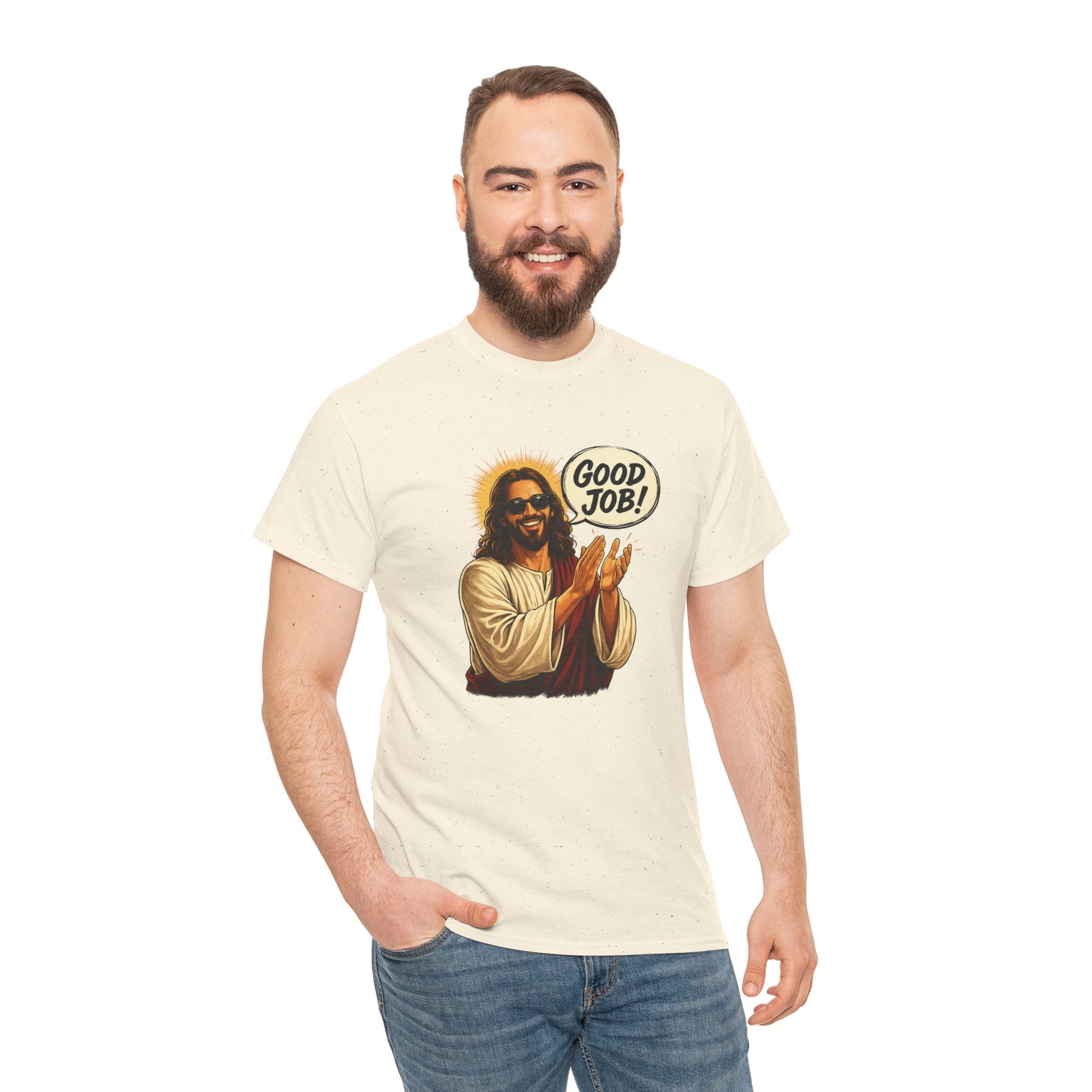 The "Good Job" Savior Graphic Tee – Ironic Streetwear / Retro Aesthetic Unisex Shirt