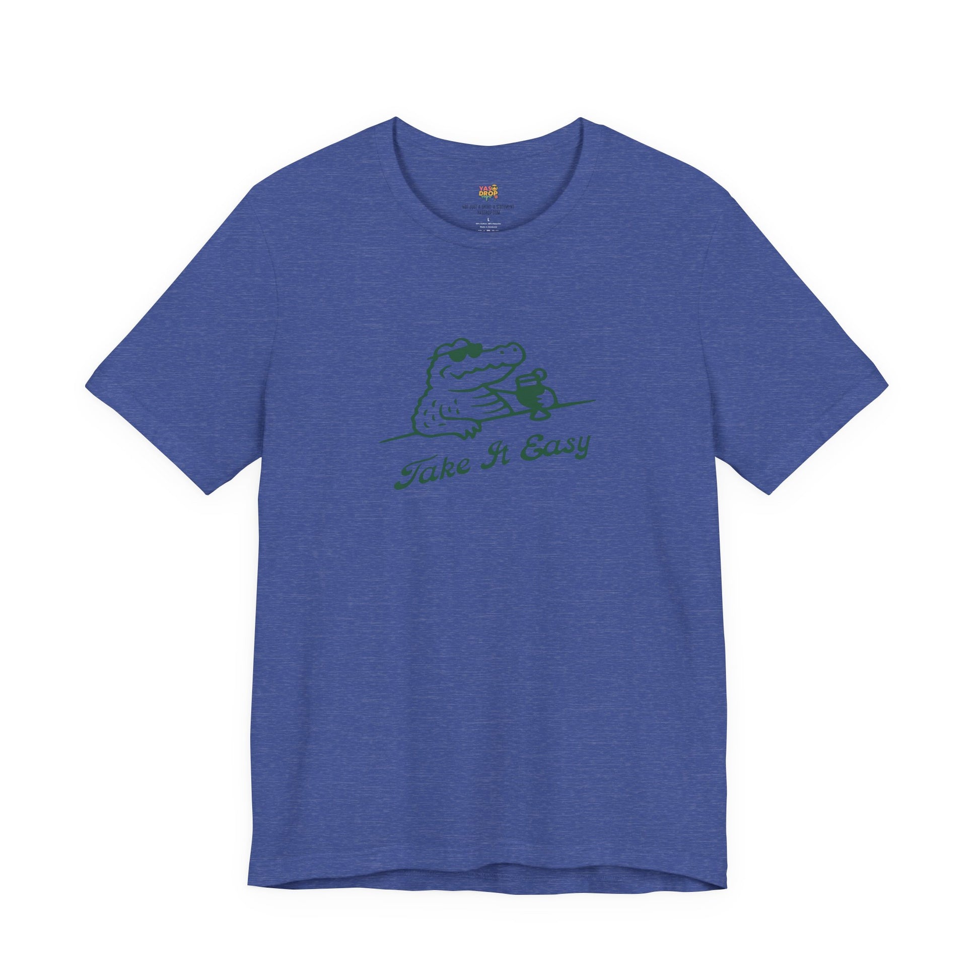 Take It Easy Crocodile Graphic Tee - Retro Aesthetic Vintage White Streetwear Shirt