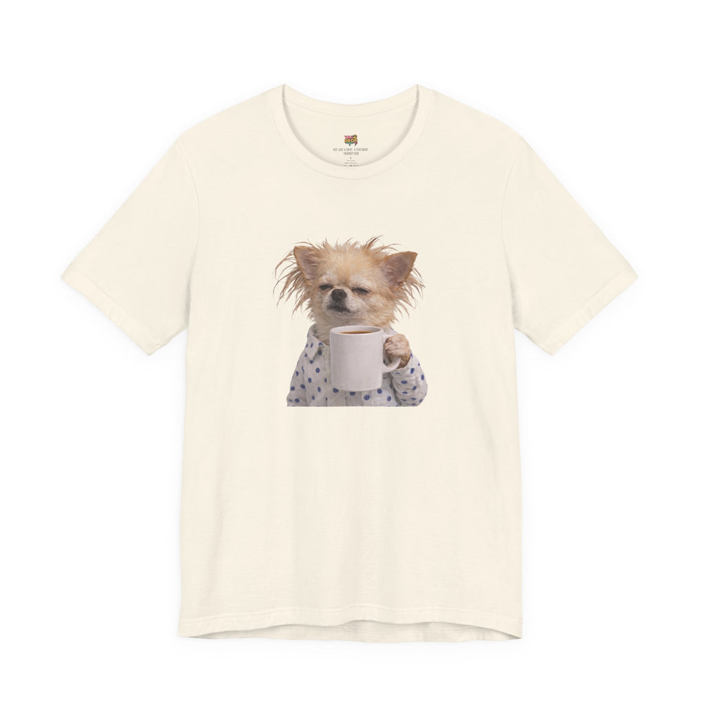 Morning Mood Tired Chihuahua Coffee Graphic T-Shirt