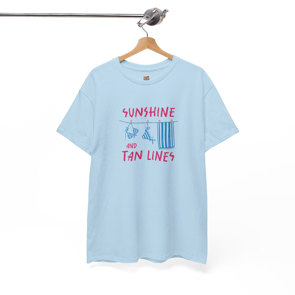 Sunshine and Tan Lines T-Shirt - Aesthetic Summer Vibe Graphic Tee