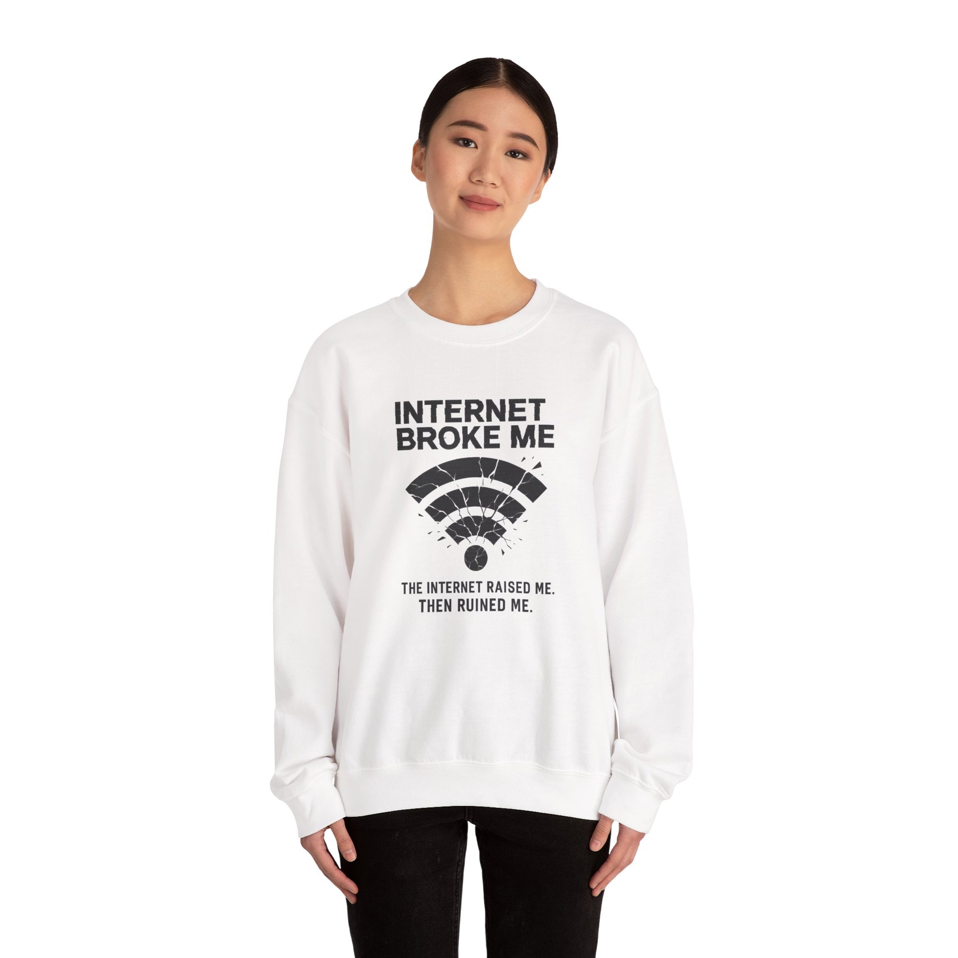 Internet Broke Me Sweatshirt - Wi-Fi Crash Glitchcore Streetwear