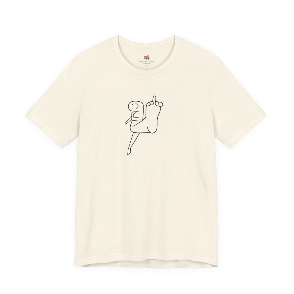 "Mood" Minimalist Graphic Tee – Ironic Middle Finger Doodle Streetwear T-Shirt