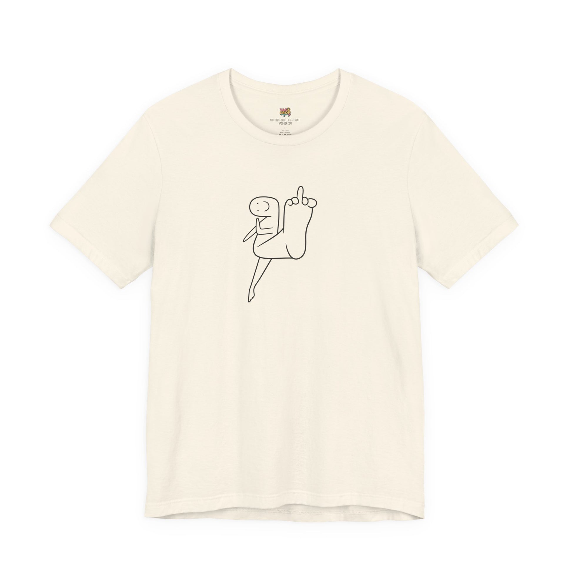 "Mood" Minimalist Graphic Tee – Ironic Middle Finger Doodle Streetwear T-Shirt