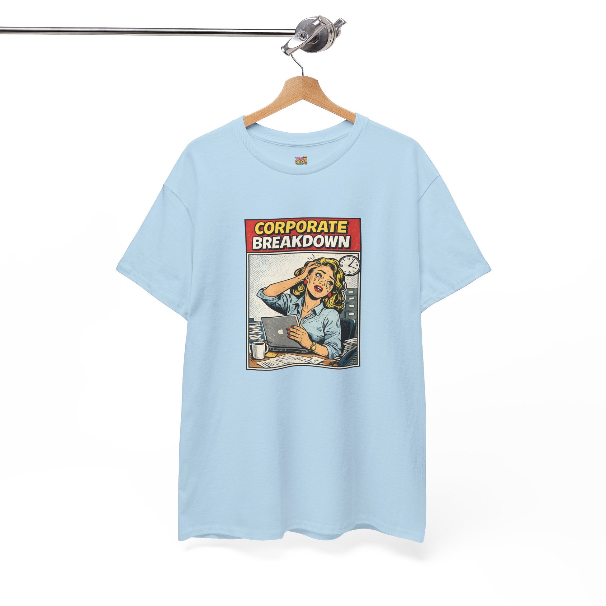 Corporate Breakdown Tee – Retro Office Meme T-Shirt (9–5 Burnout Graphic Shirt)