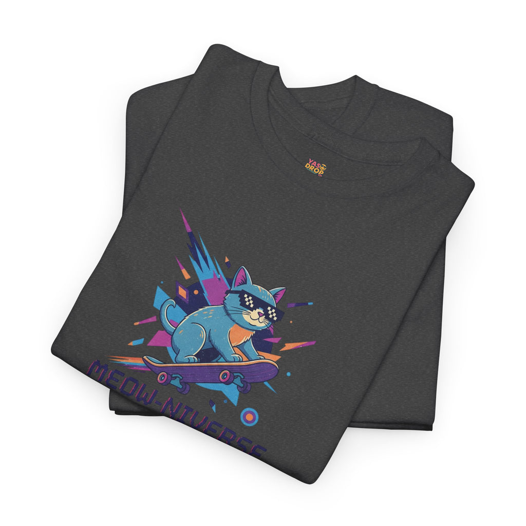 MEOW-NIVERSE EXPLORER: Retro Cyber Cat Skater Tee