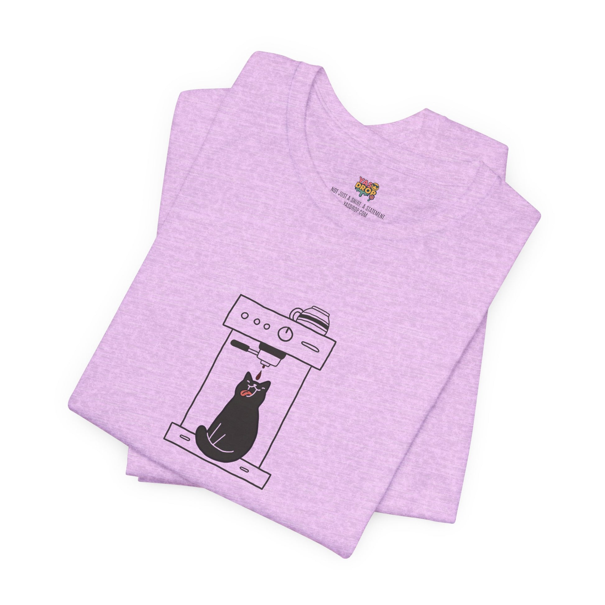 Espresso Cat Graphic Tee – Ironic Minimalist Coffee Streetwear